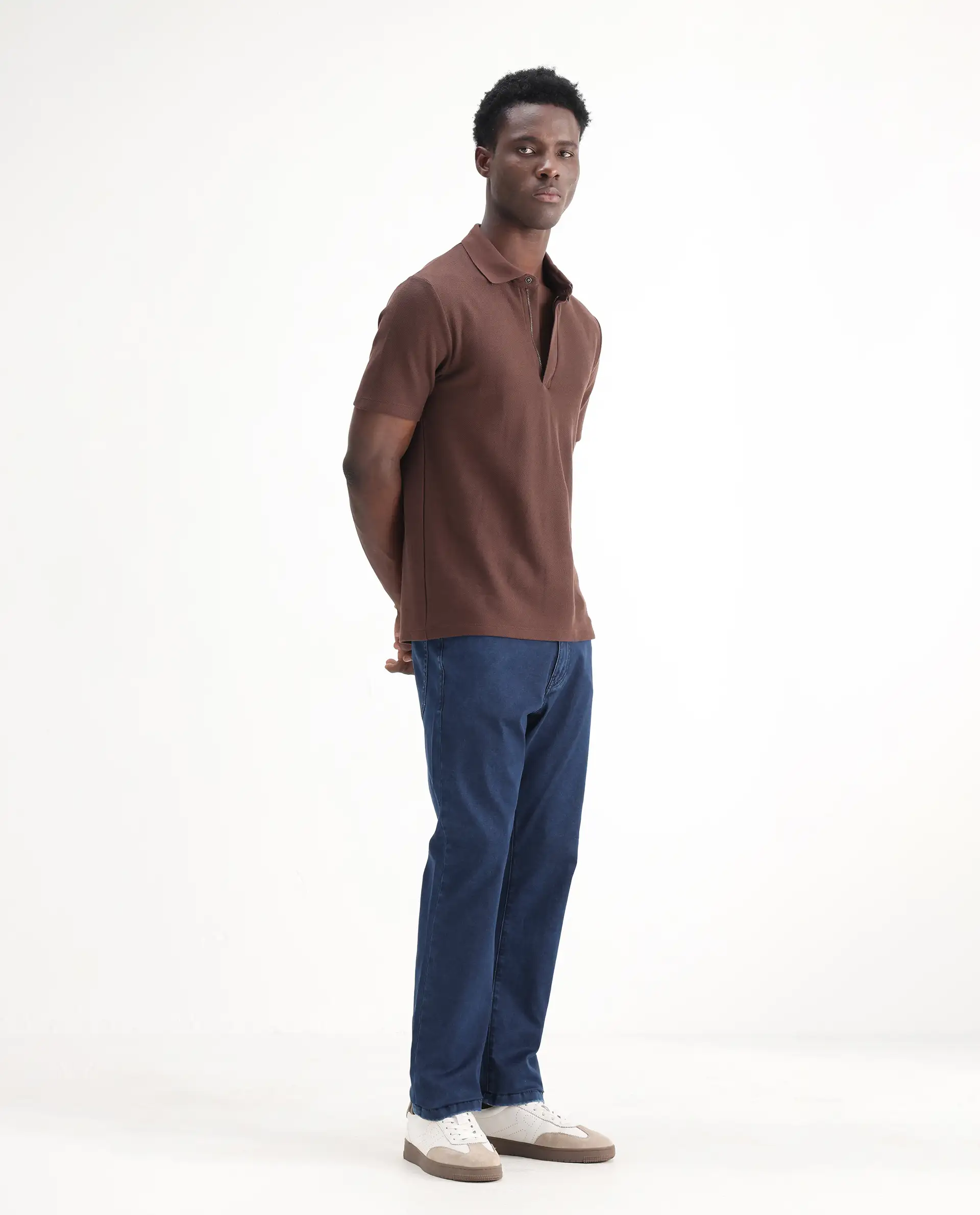 Rare Rabbit Men's Zane Dark Blue Cotton Plain Morris Regular Fit Jeans - Image 5