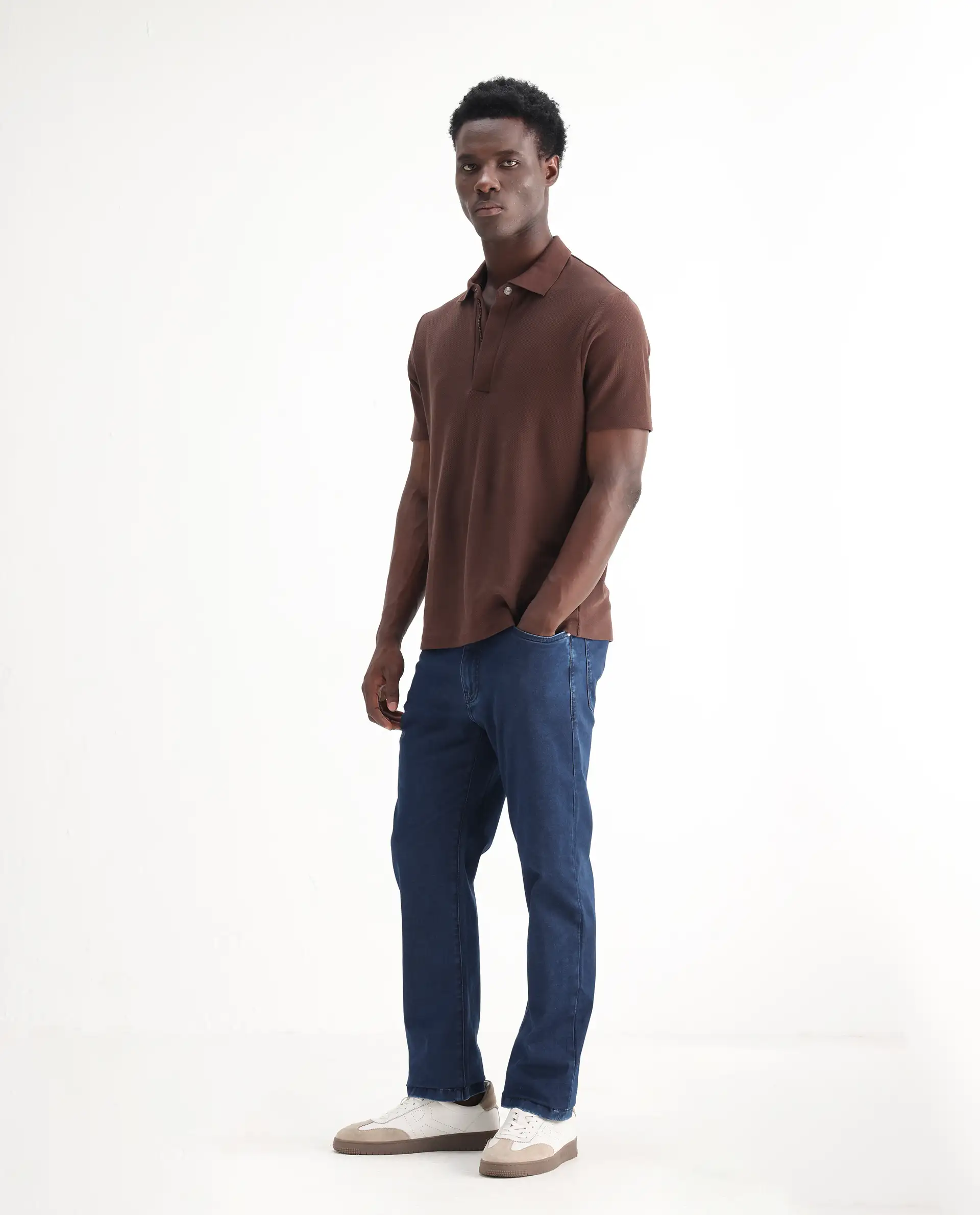 Rare Rabbit Men's Zane Dark Blue Cotton Plain Morris Regular Fit Jeans - Image 7