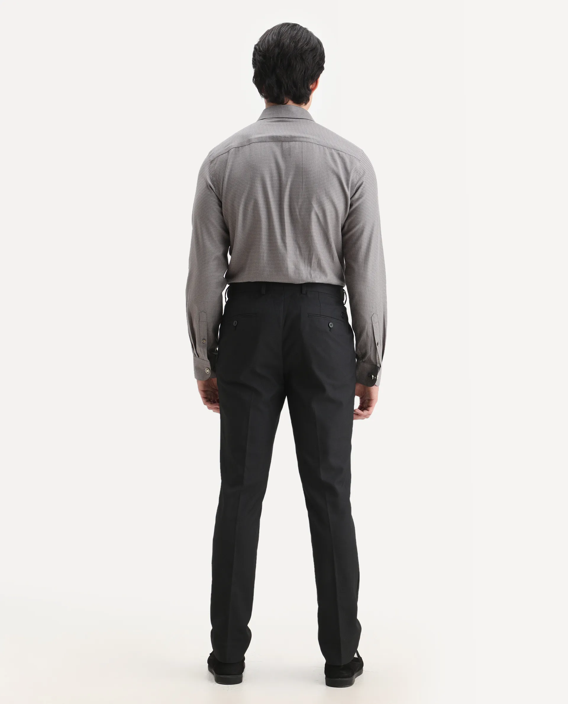 Rare Rabbit Men's Zanza Black Polyester Plain Tailored Fit Full Sleeve Lapel Neck Suits - Image 10