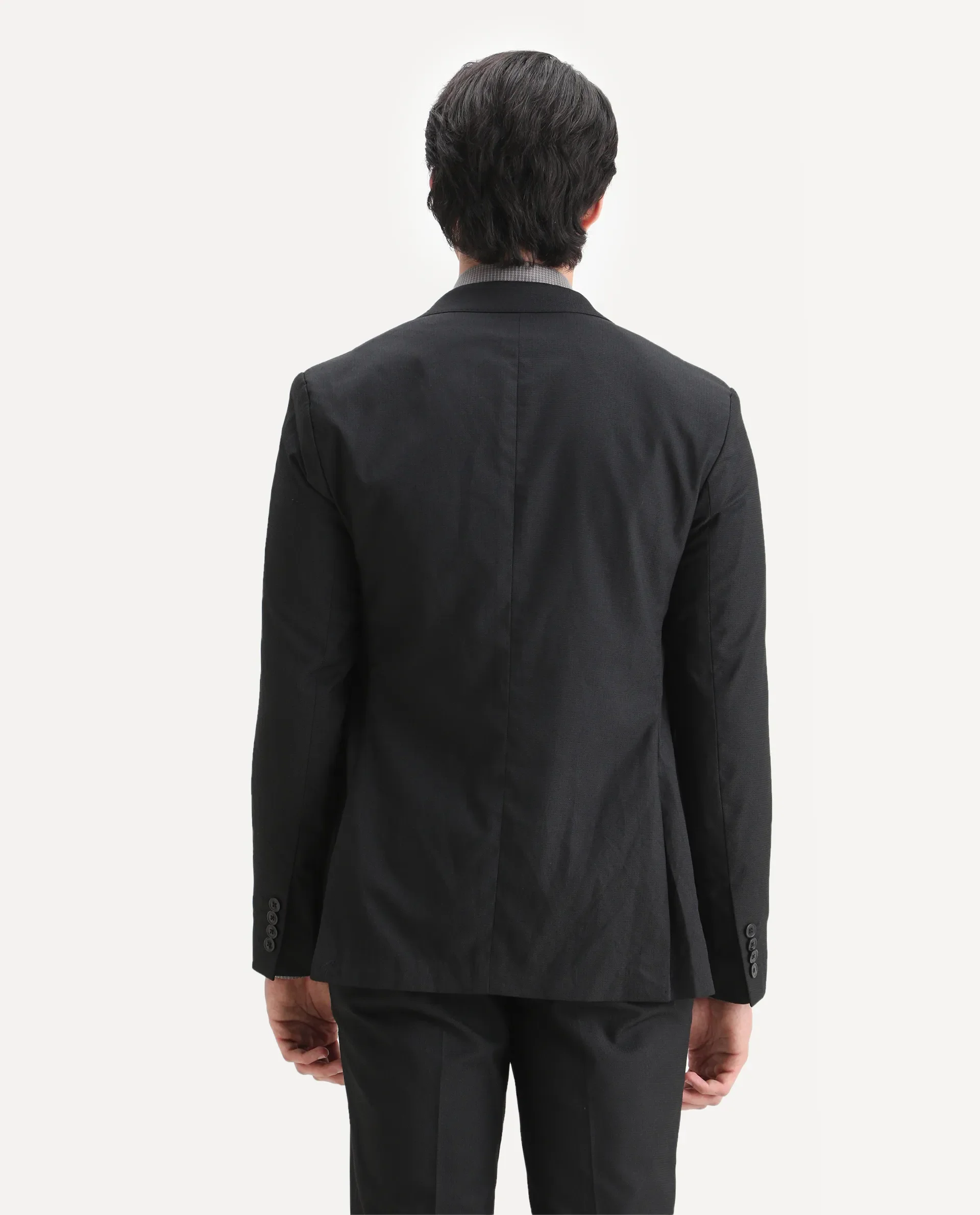 Rare Rabbit Men's Zanza Black Polyester Plain Tailored Fit Full Sleeve Lapel Neck Suits - Image 14