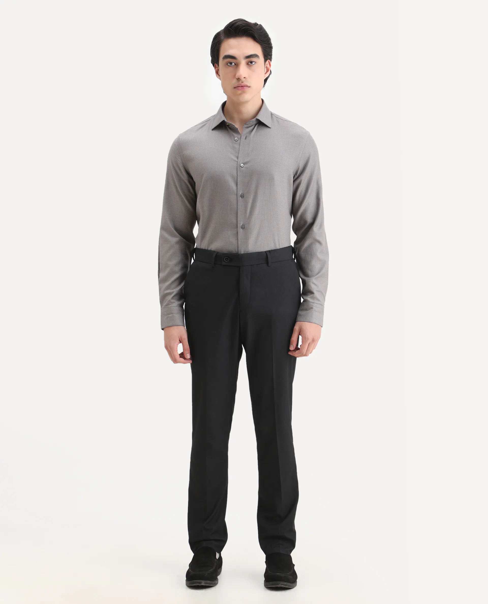 Rare Rabbit Men's Zanza Black Polyester Plain Tailored Fit Full Sleeve Lapel Neck Suits - Image 4