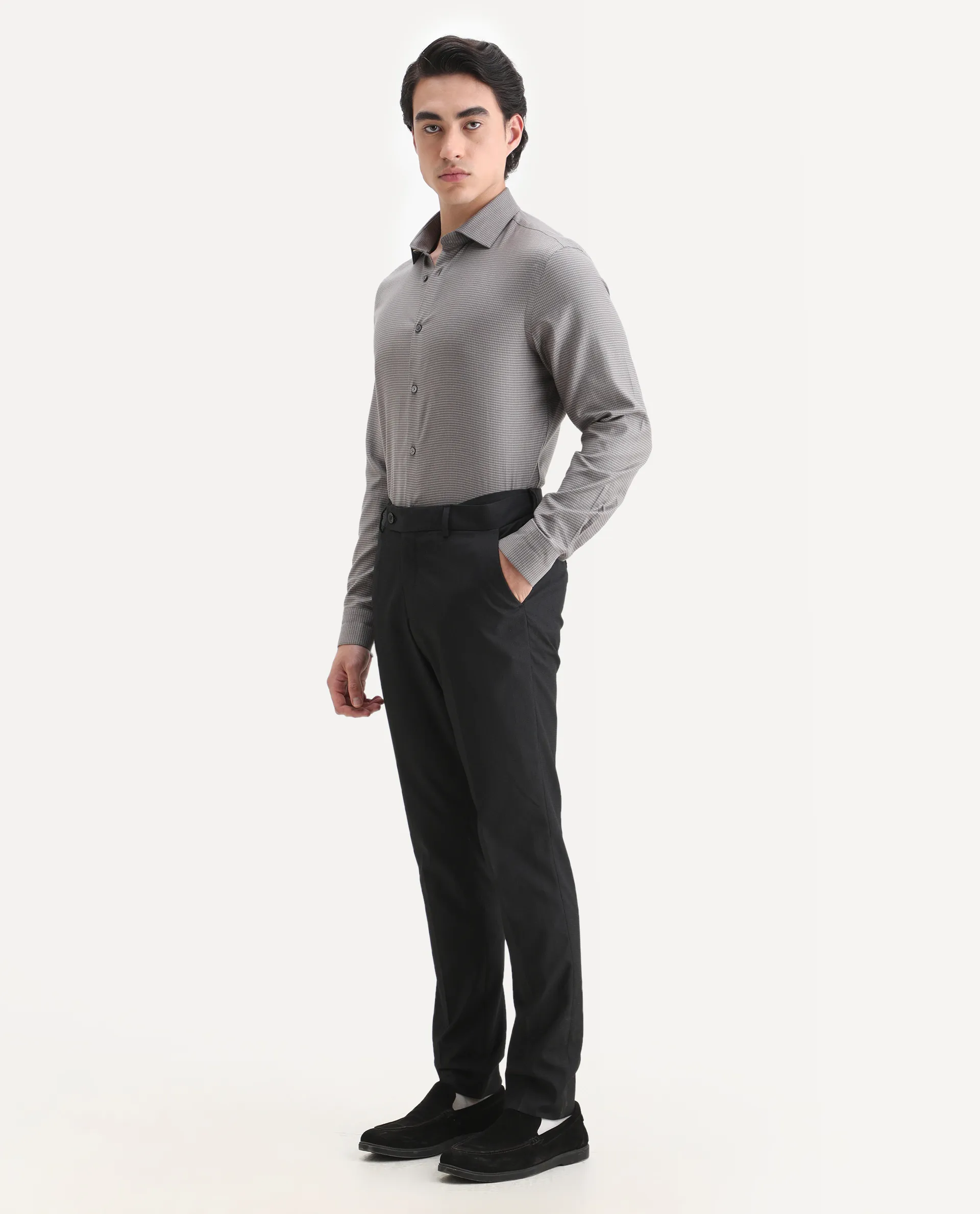 Rare Rabbit Men's Zanza Black Polyester Plain Tailored Fit Full Sleeve Lapel Neck Suits - Image 6