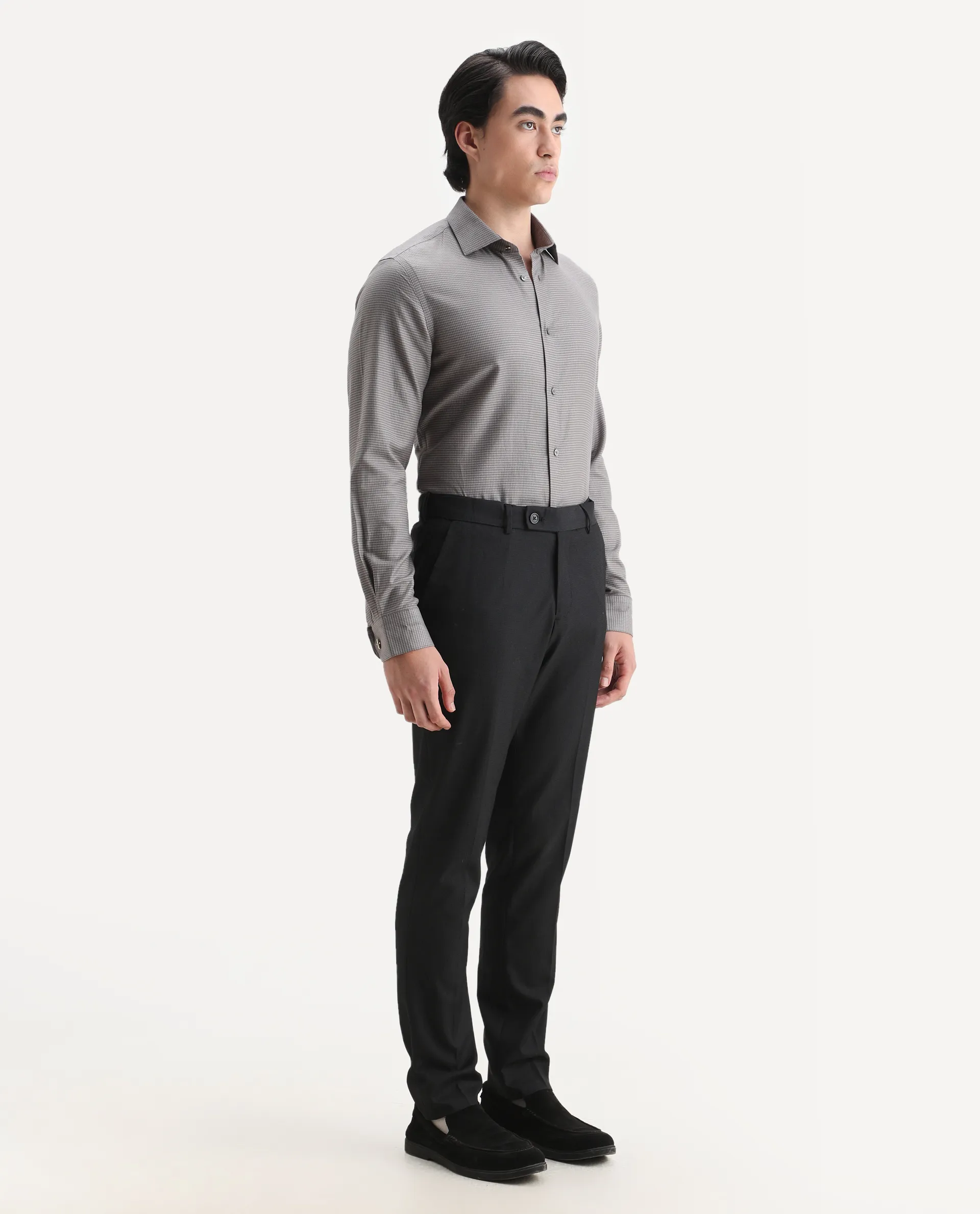 Rare Rabbit Men's Zanza Black Polyester Plain Tailored Fit Full Sleeve Lapel Neck Suits - Image 7
