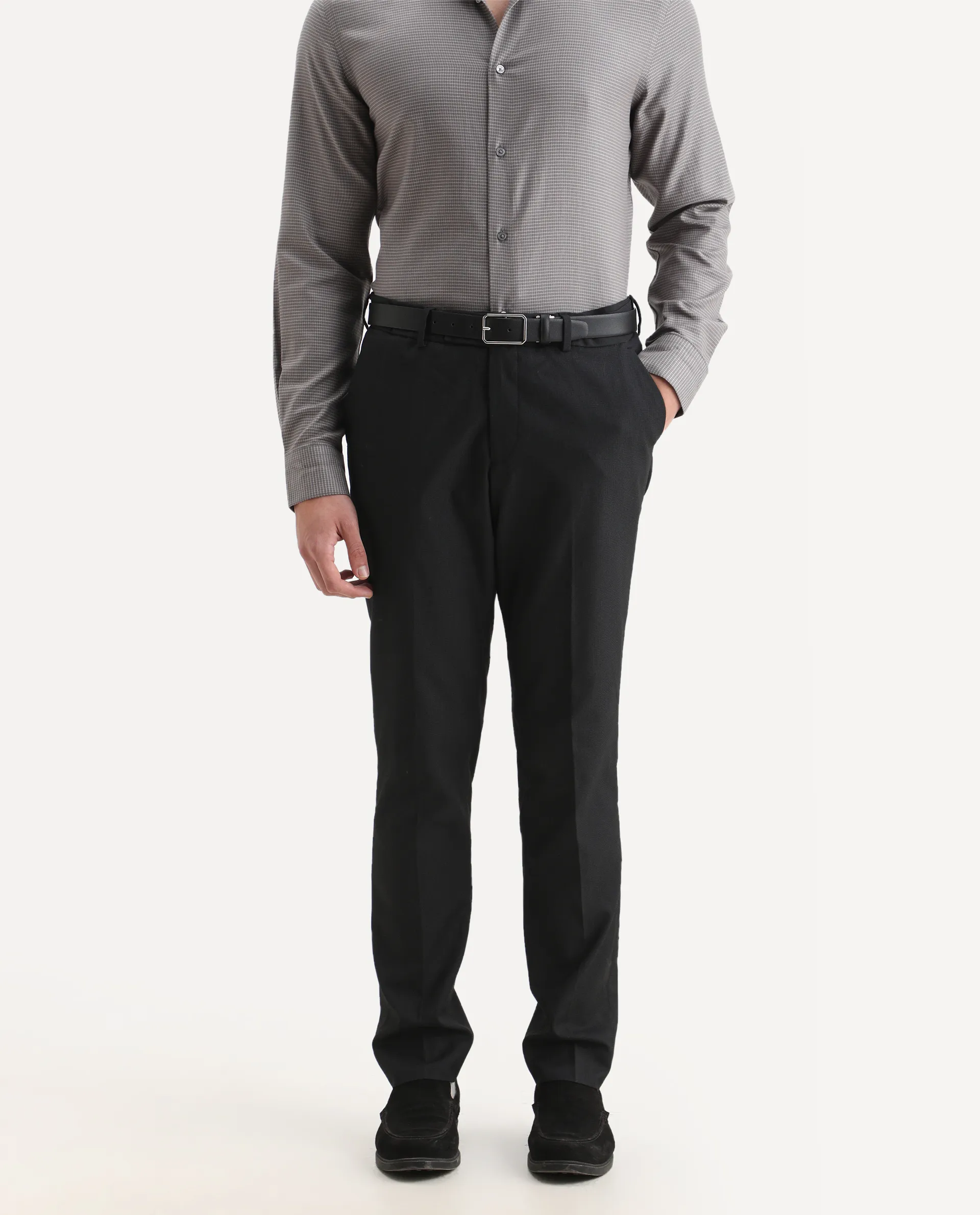 Rare Rabbit Men's Zanza Black Polyester Plain Tailored Fit Full Sleeve Lapel Neck Suits - Image 9