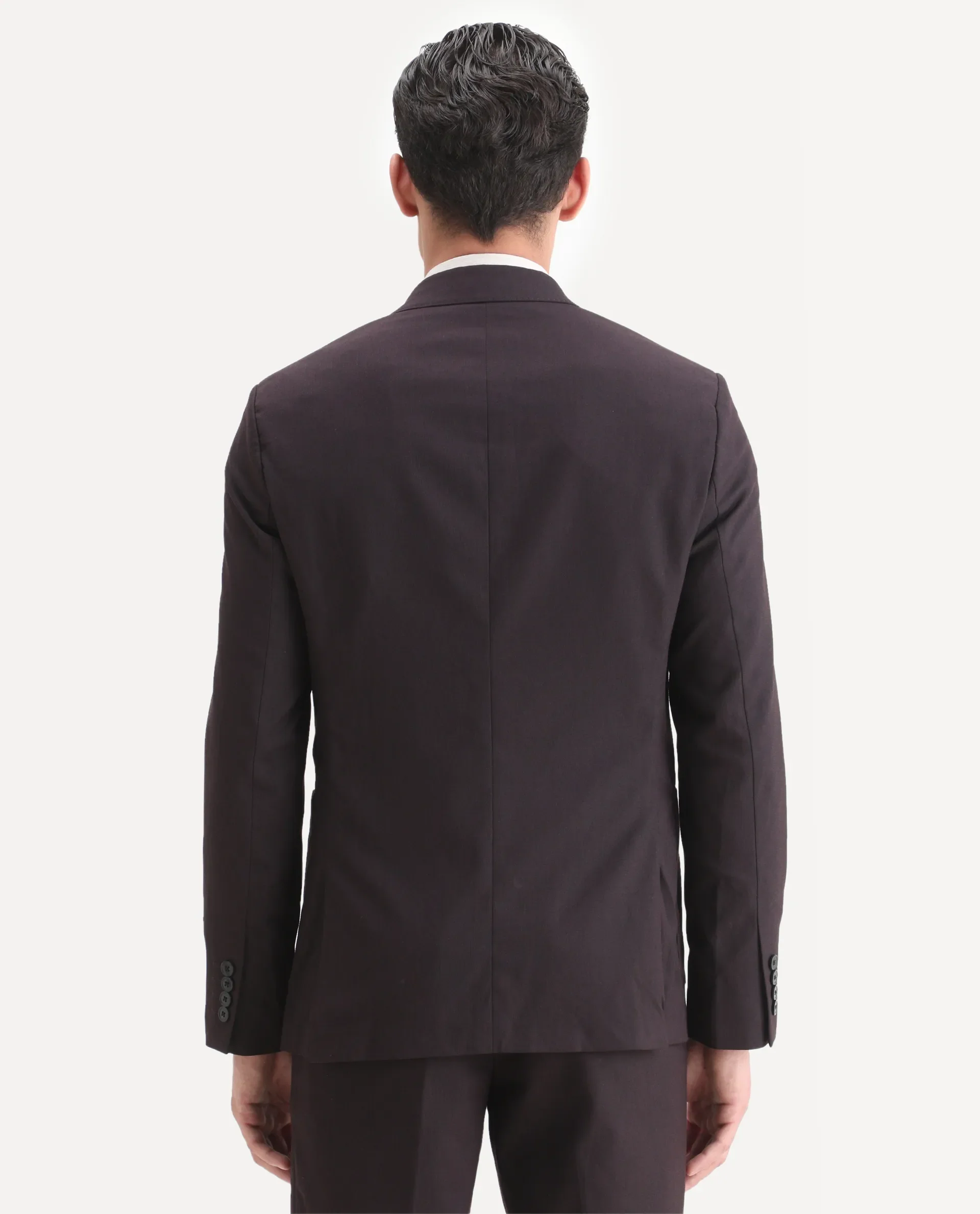 Rare Rabbit Men's Zanza Maroon Polyester Plain Tailored Fit Full Sleeve Lapel Neck Suits - Image 15