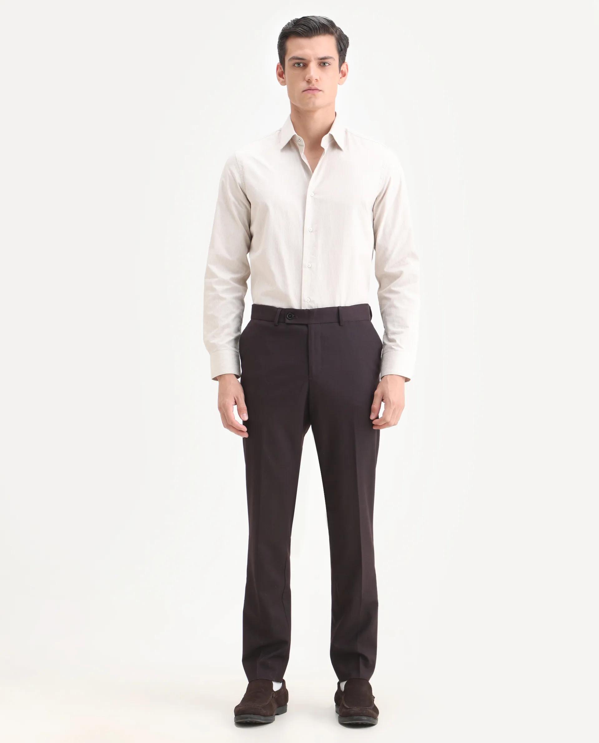 Rare Rabbit Men's Zanza Maroon Polyester Plain Tailored Fit Full Sleeve Lapel Neck Suits - Image 5