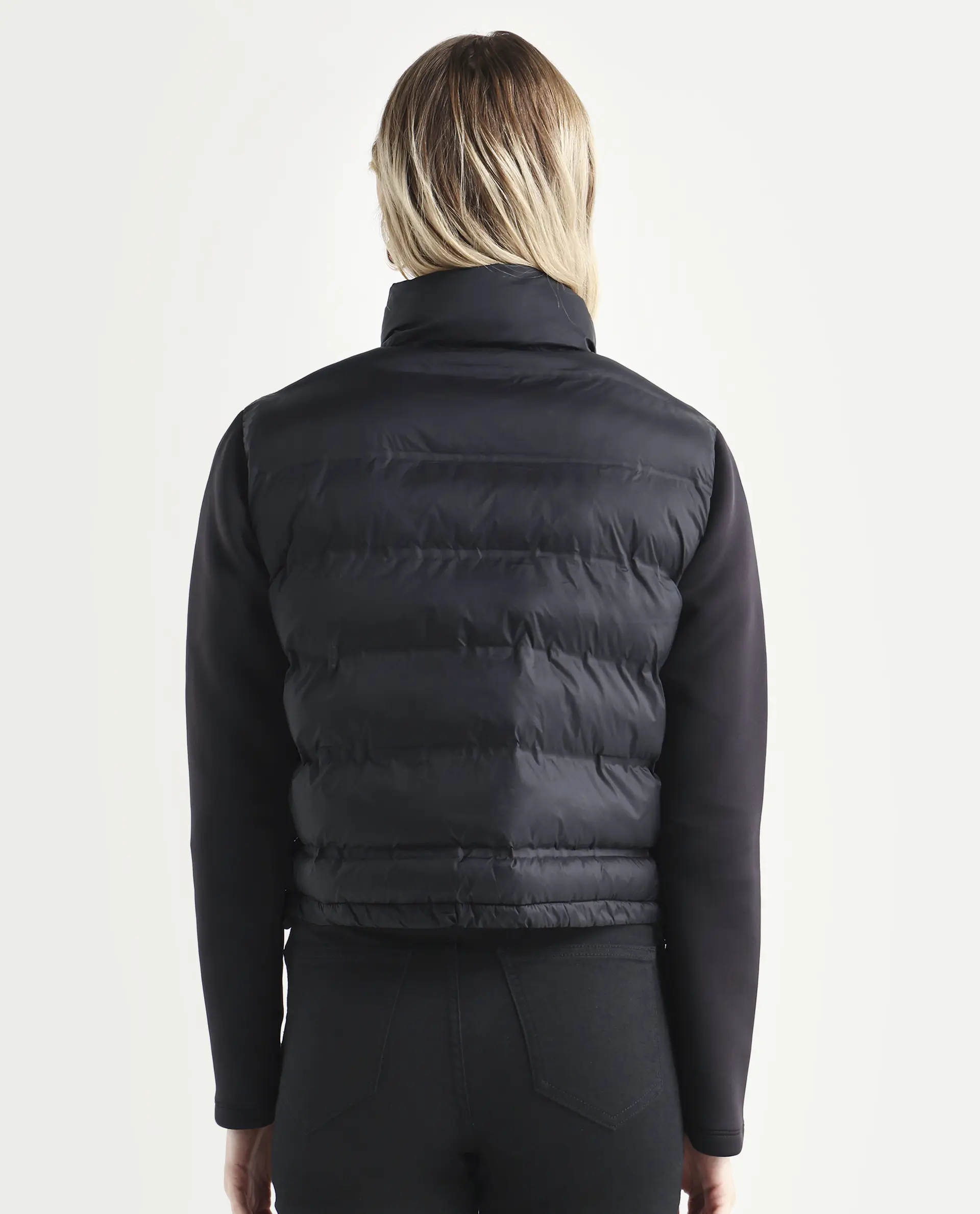 Rareism Women's Zarcro Black Polyester Stand Collar Plain Regular Fit Jacket - Image 7
