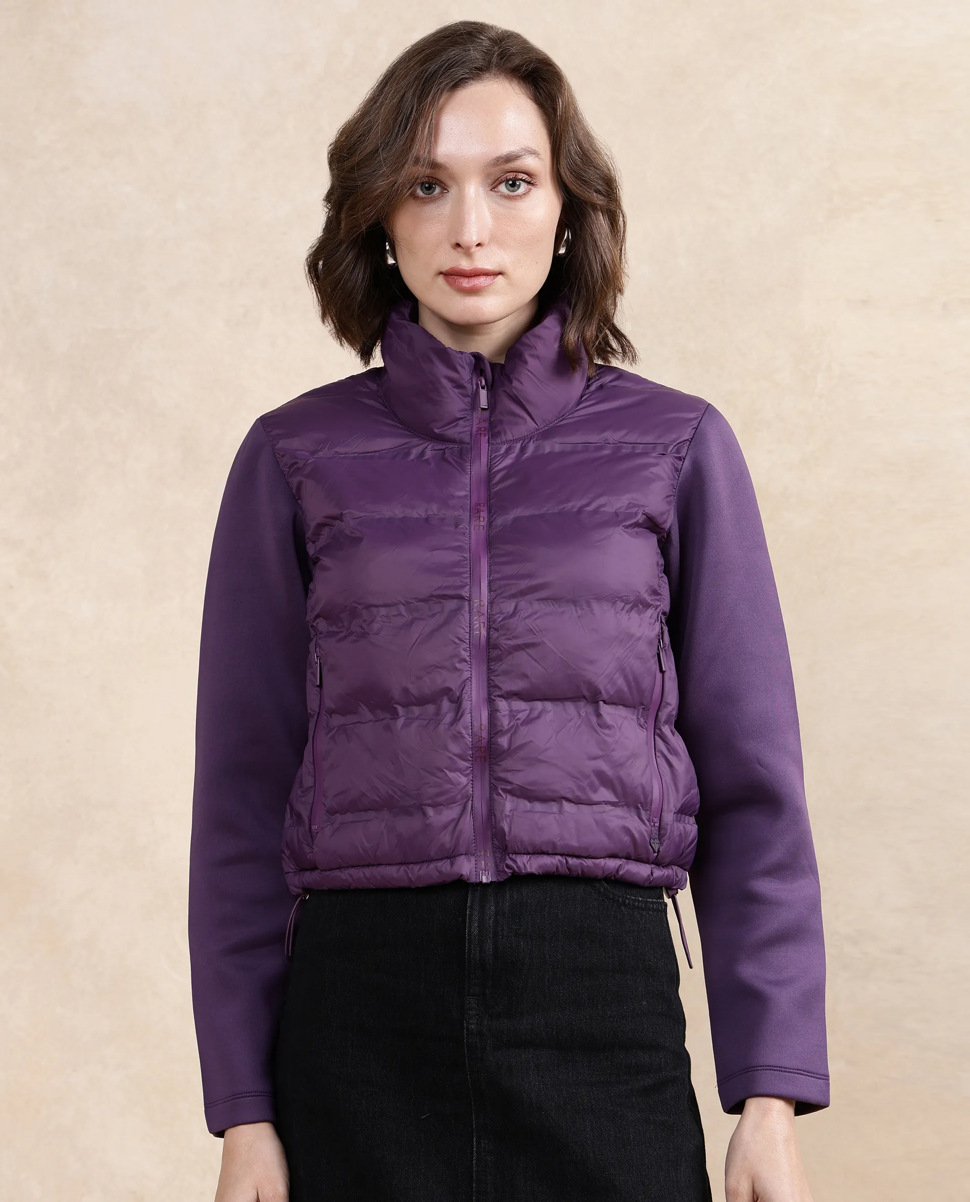 Rareism Women's Stand Collar Plain Regular Fit Jacket - Image 2