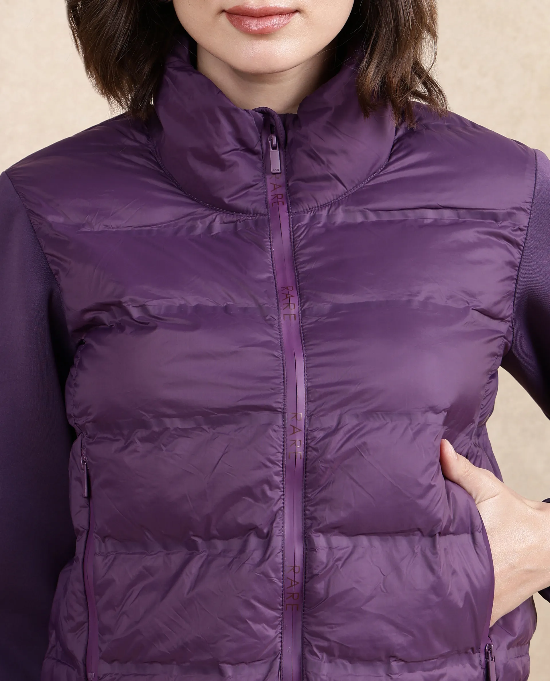 Rareism Women's Stand Collar Plain Regular Fit Jacket - Image 5