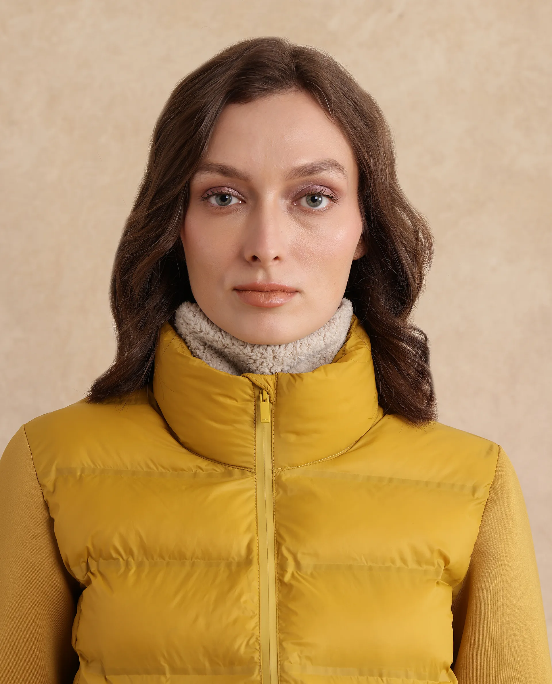 Rareism Women's Zarcro Yellow Stand Collar Plain Regular Fit Jacket - Image 3