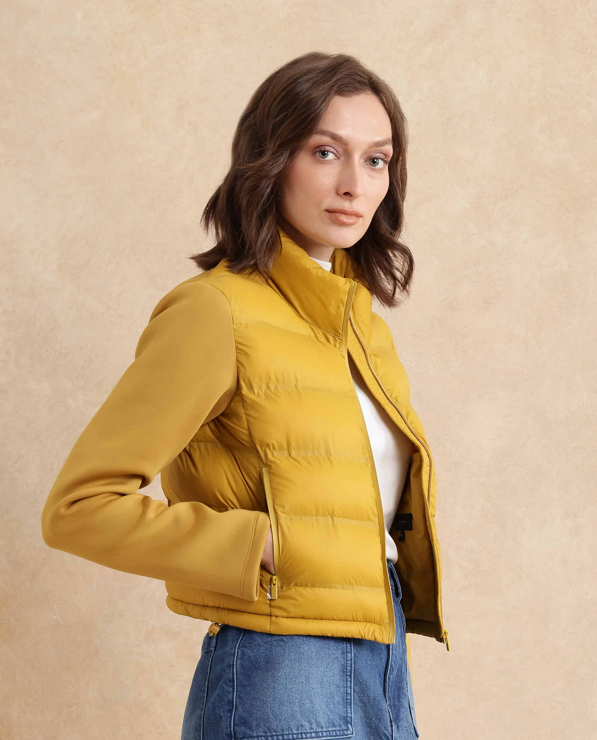 Rareism Women's Zarcro Yellow Stand Collar Plain Regular Fit Jacket - Image 7