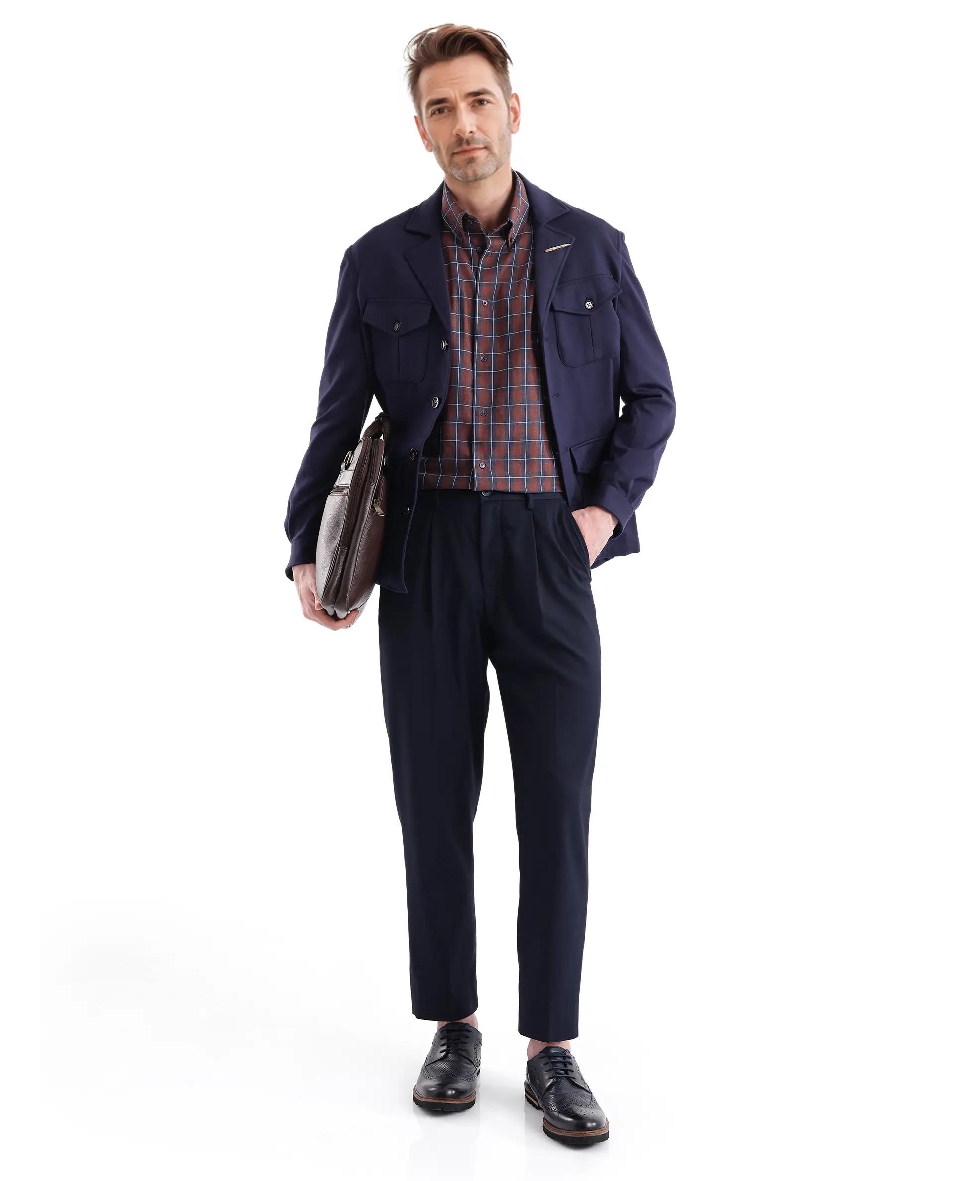 Rare Rabbit Men's Zary Brown Cotton Checked Print Regular Fit Full Sleeve Collared Shirt - Image 8