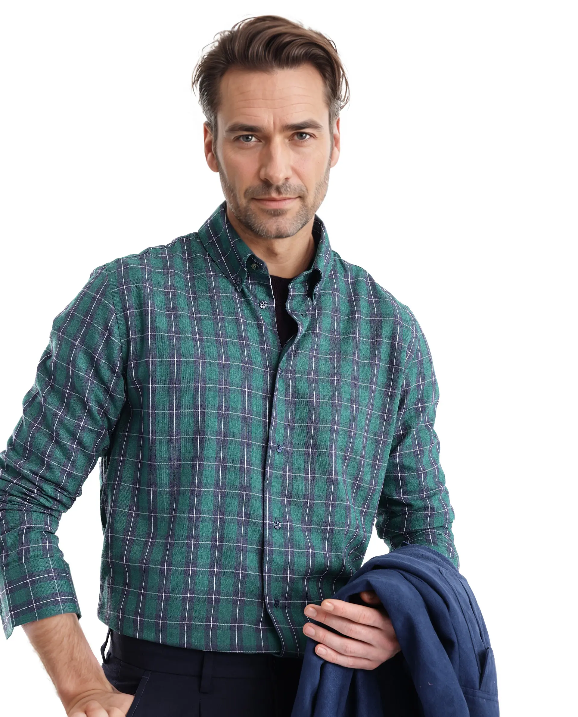 Rare Rabbit Men's Zary Dark Green Cotton Checked Print Regular Fit Full Sleeve Collared Shirt - Image 7