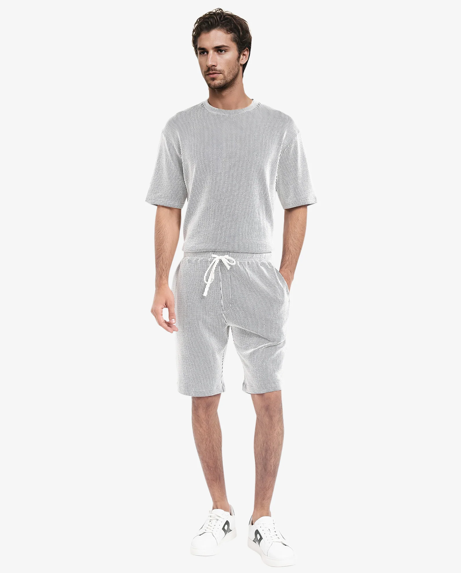 Rare Rabbit Men's Zavet-B Black Cotton Blend Striped Print Regular Fit Shorts - Image 2