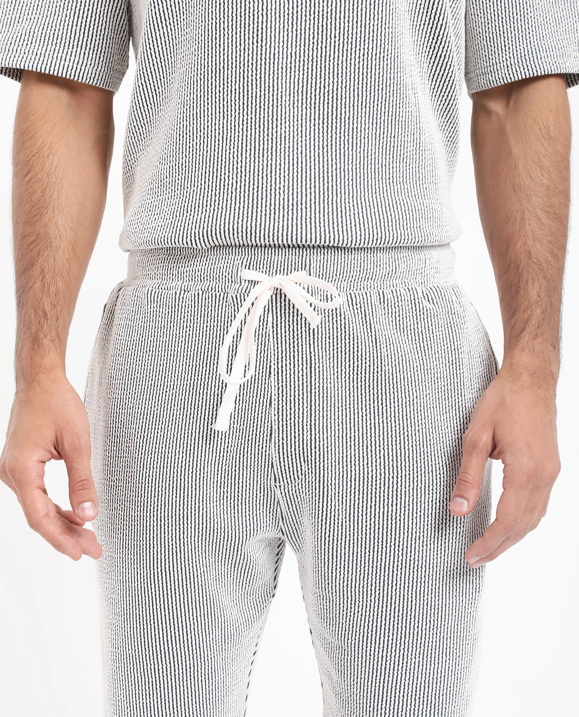 Rare Rabbit Men's Zavet-B Black Cotton Blend Striped Print Regular Fit Shorts - Image 5
