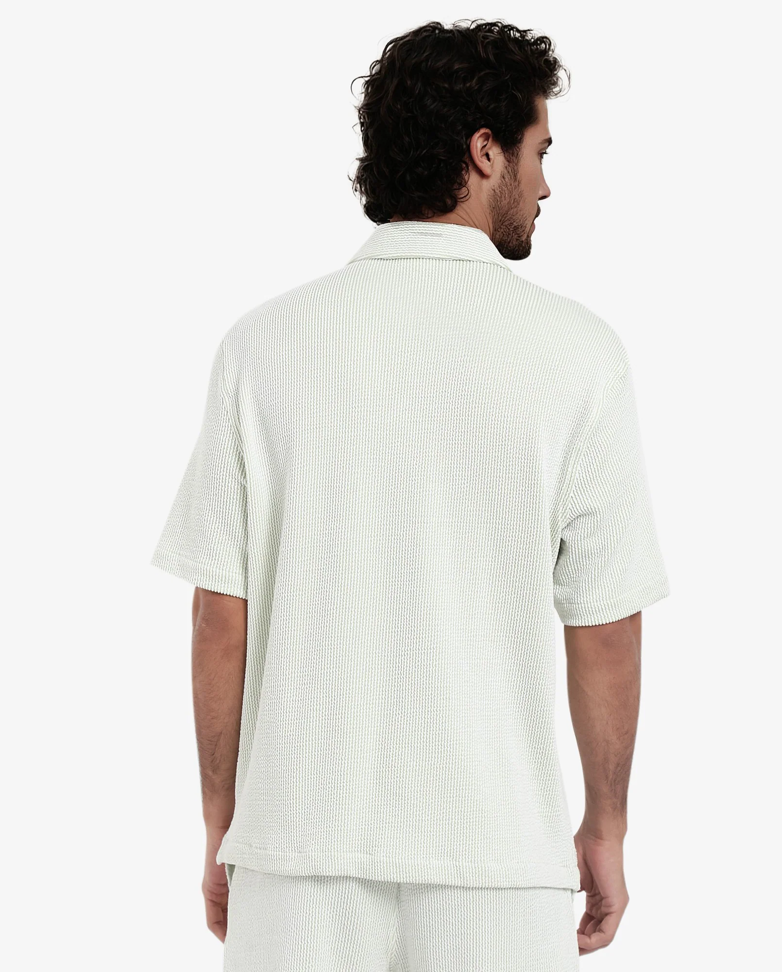 Rare Rabbit Men's Zavet-S Light Green Cotton Striped Print Boxy Fit Half Sleeve Cuban Collar Shirt - Image 6