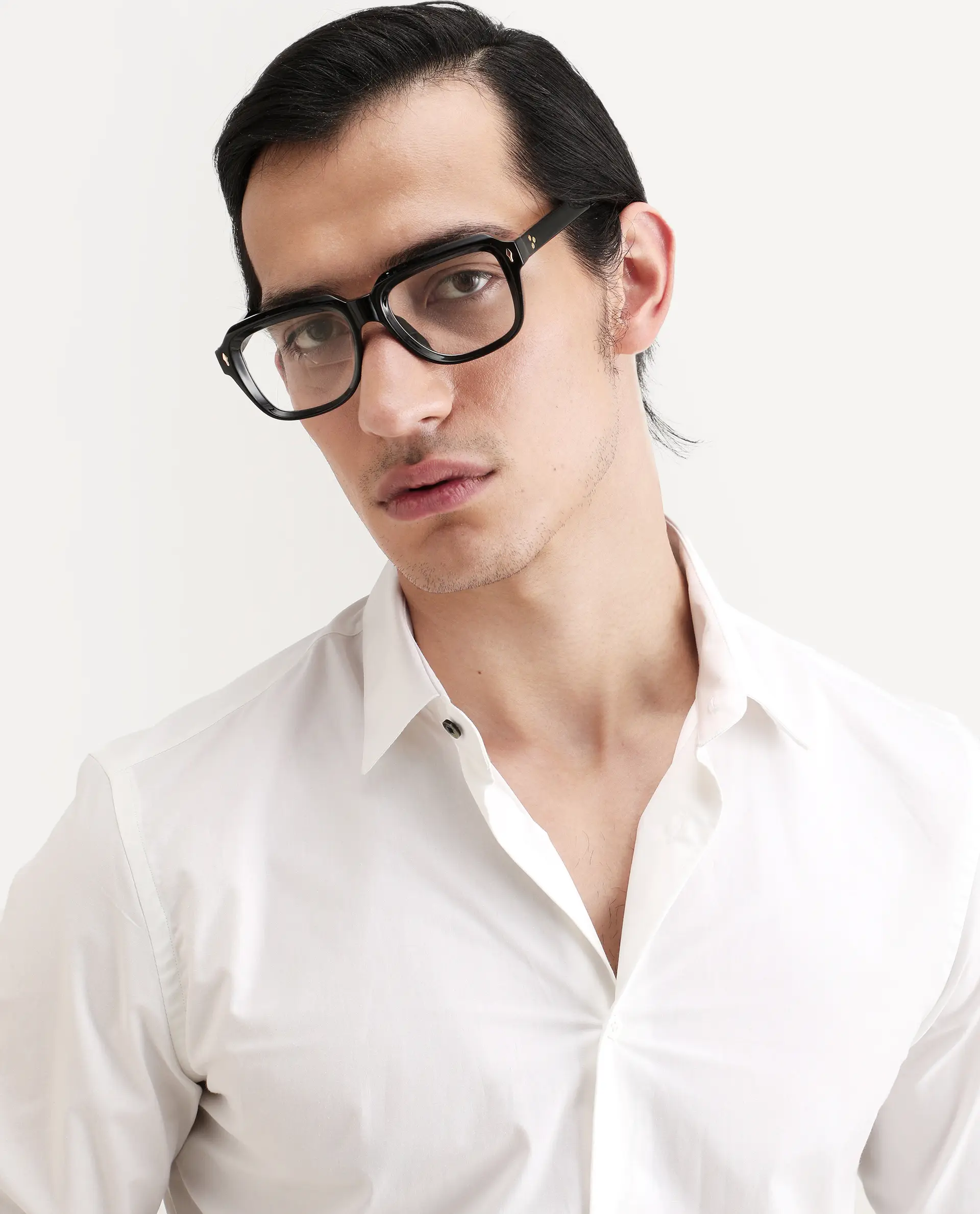 Rare Rabbit Men's Zazzle White Cotton Fabric Full Sleeve Spread Collar Regular Fit Plain Shirt - Image 4