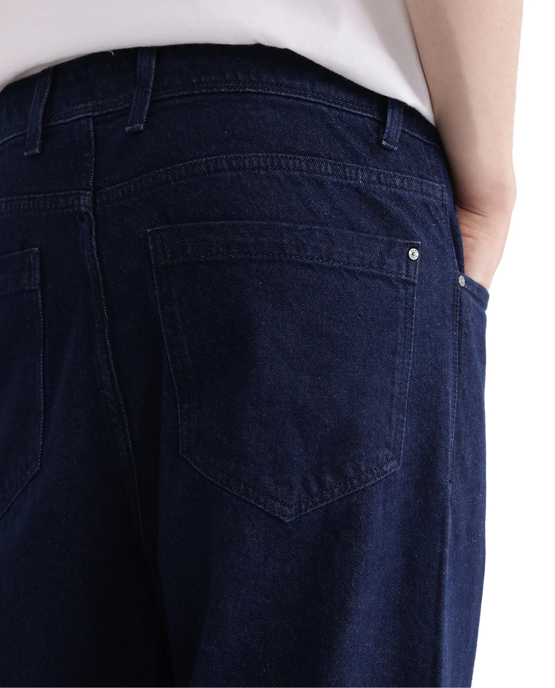 Rare Rabbit Men's Zedet Blue Cotton Plain Baggy Fit Jeans - Image 12
