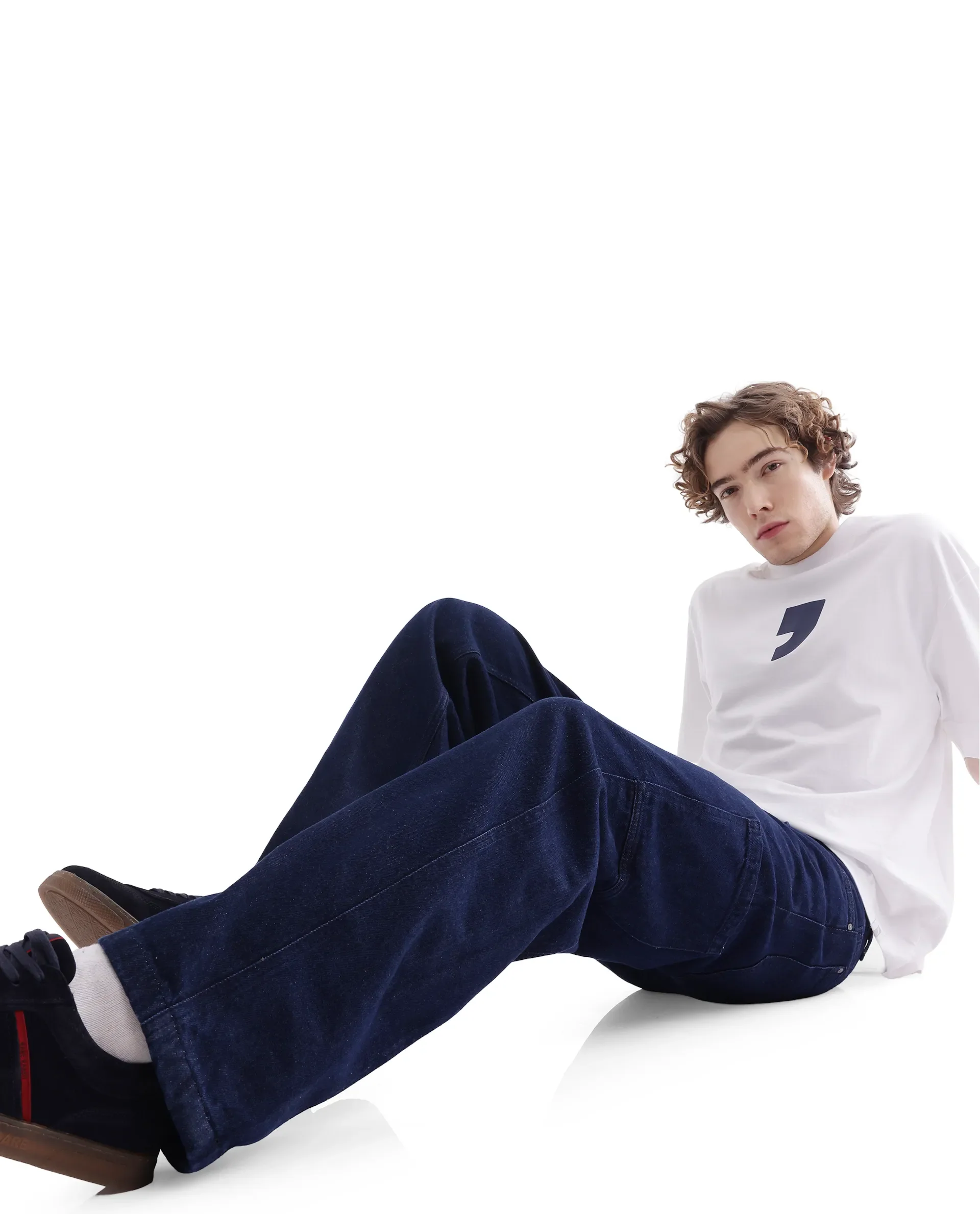 Rare Rabbit Men's Zedet Blue Cotton Plain Baggy Fit Jeans - Image 2