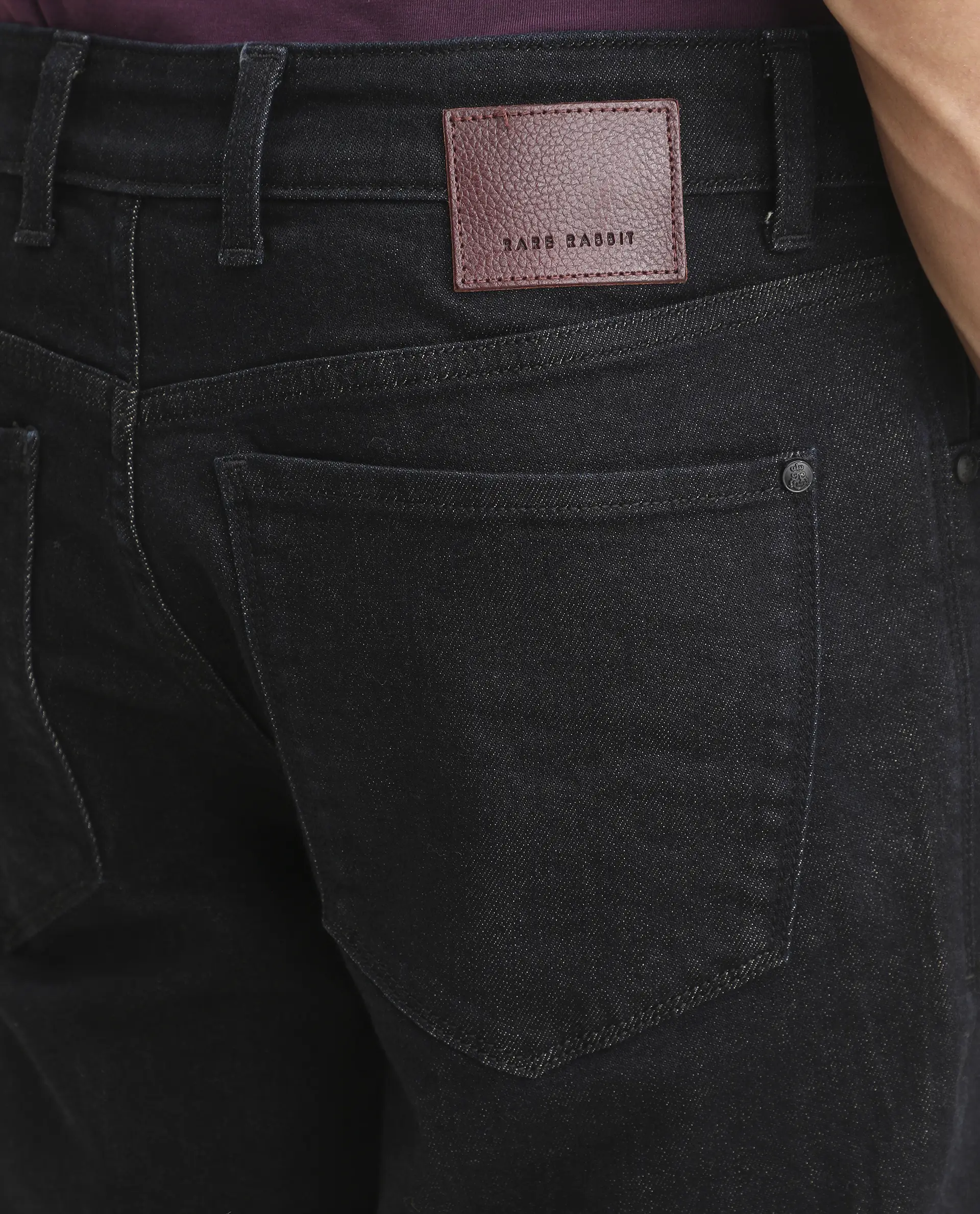 Rare Rabbit Men's Zelk Dark Navy Cotton Blend Fabric Morris Regular Plain Jeans - Image 7