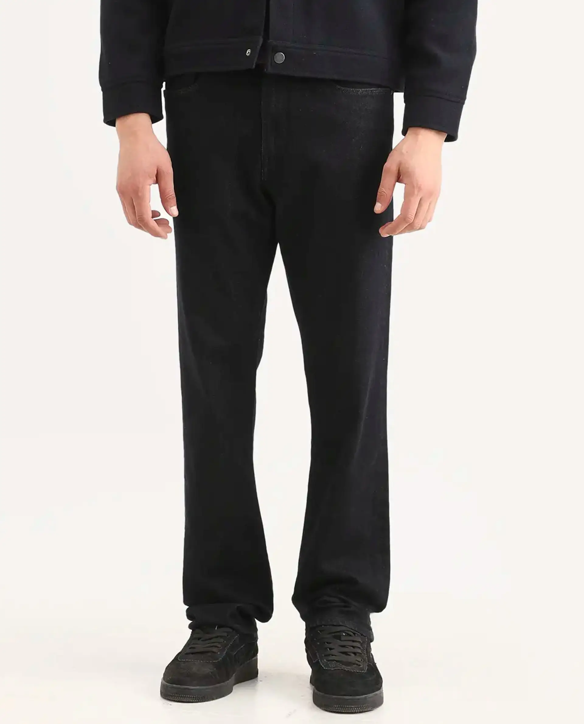 Rare Rabbit Men's Zelk Dark Navy Cotton Blend Fabric Morris Regular Plain Jeans - Image 9