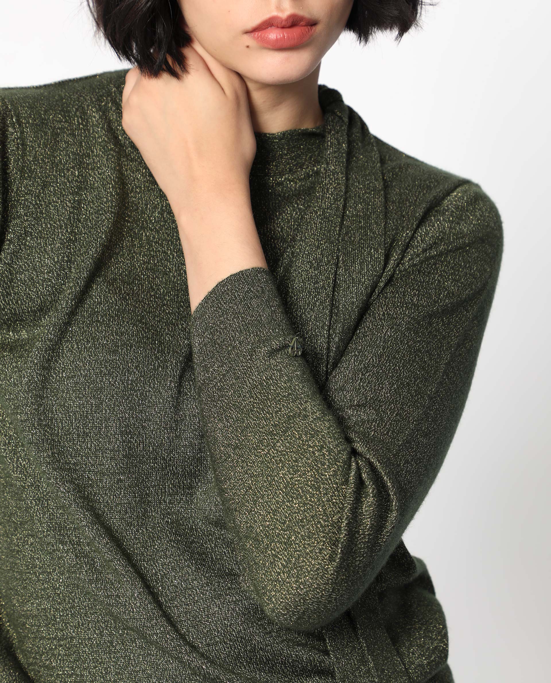 Rareism Women's Zener Green Acrylic High Neck Plain Regular Fit Sweater - Image 3