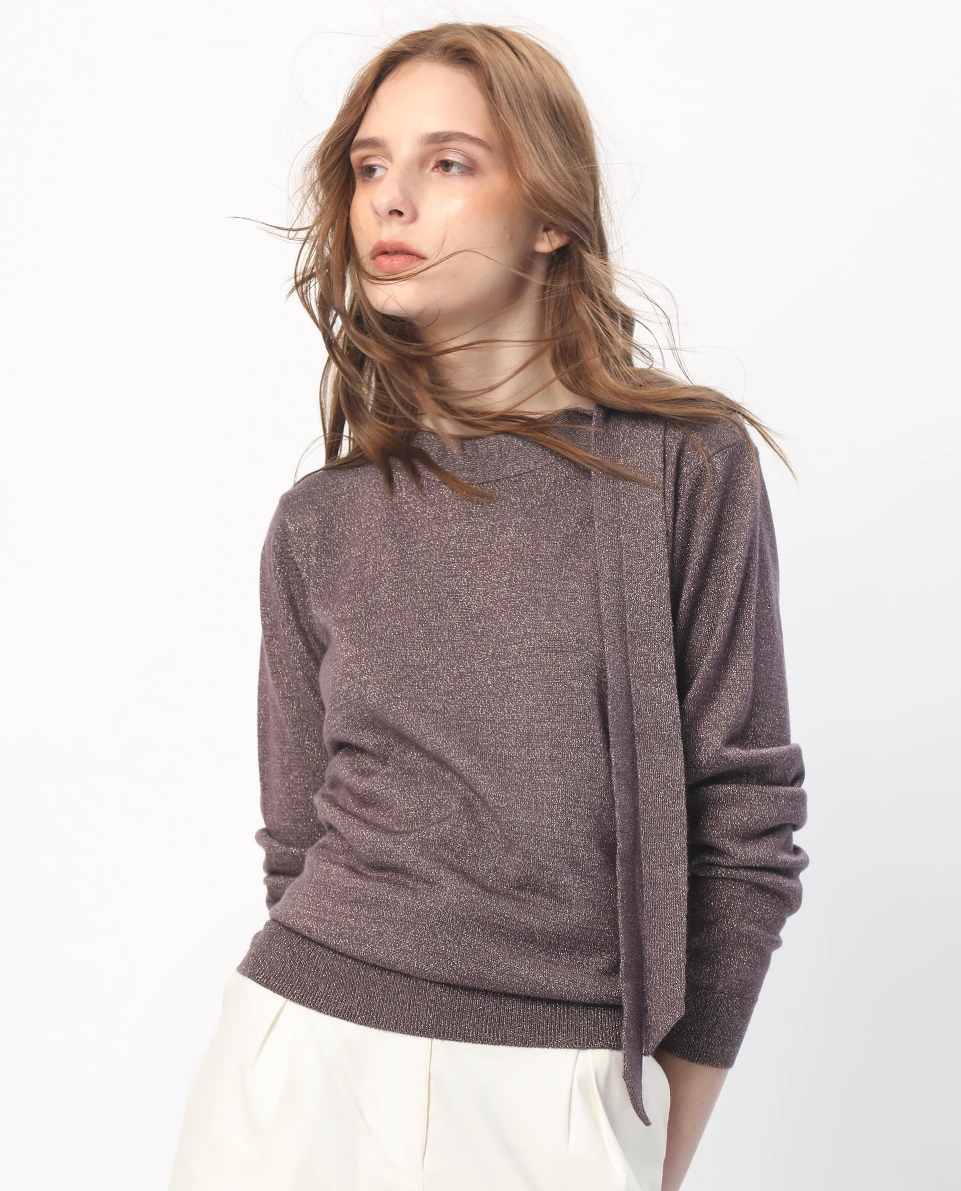 Rareism Women's Zener Pastel Purple Acrylic High Neck Plain Regular Fit Sweater - Image 12