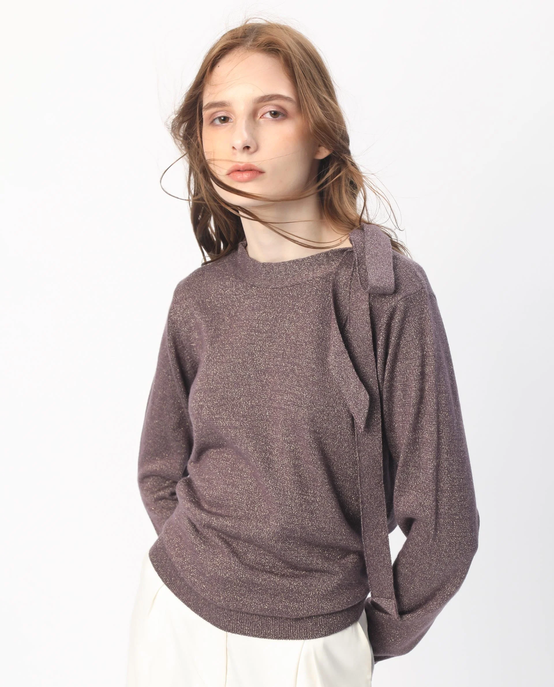 Rareism Women's Zener Pastel Purple Acrylic High Neck Plain Regular Fit Sweater - Image 14