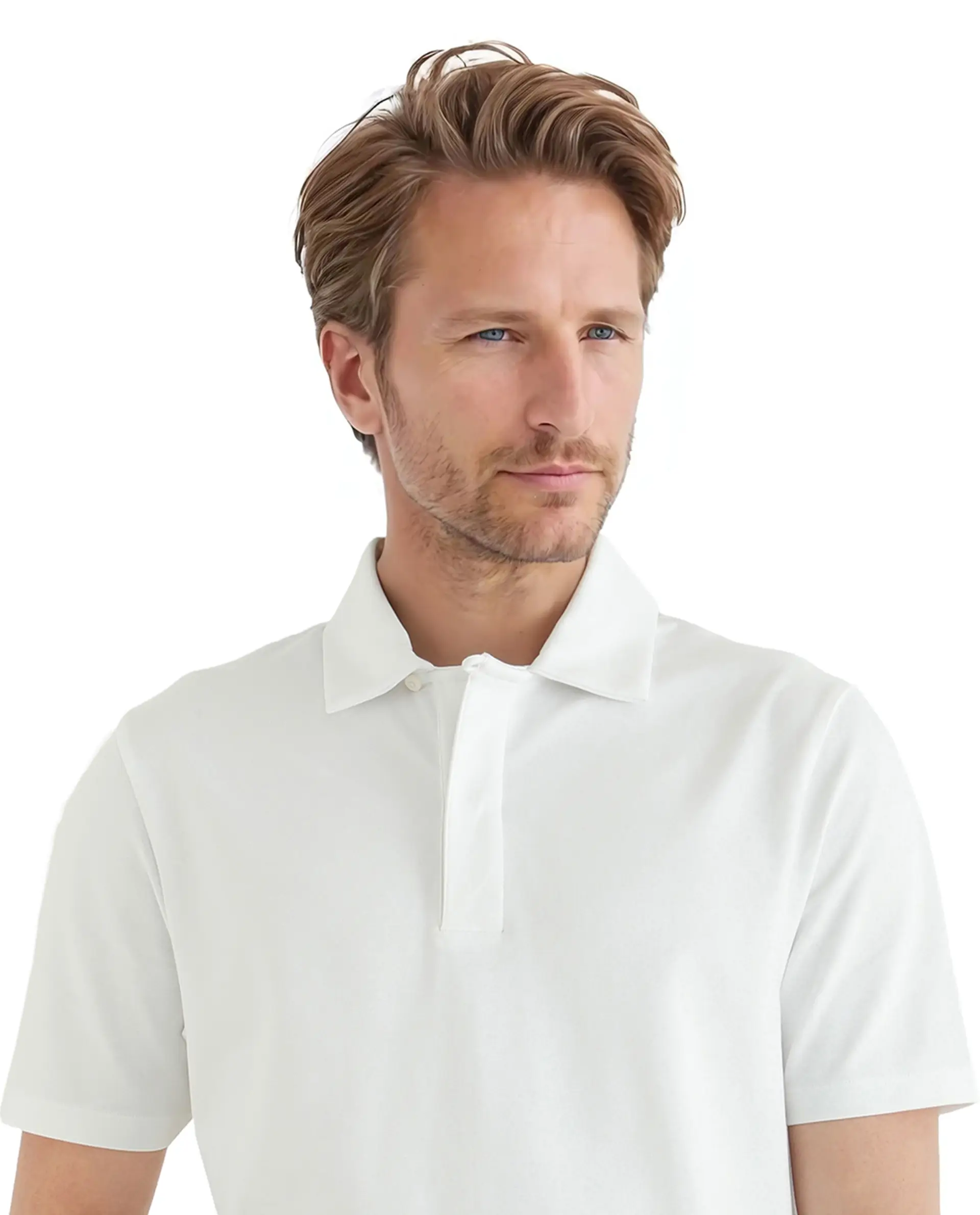 Rare Rabbit Men's Zeni White Cotton Blend Plain Regular Fit Half Sleeve Polo - Image 3
