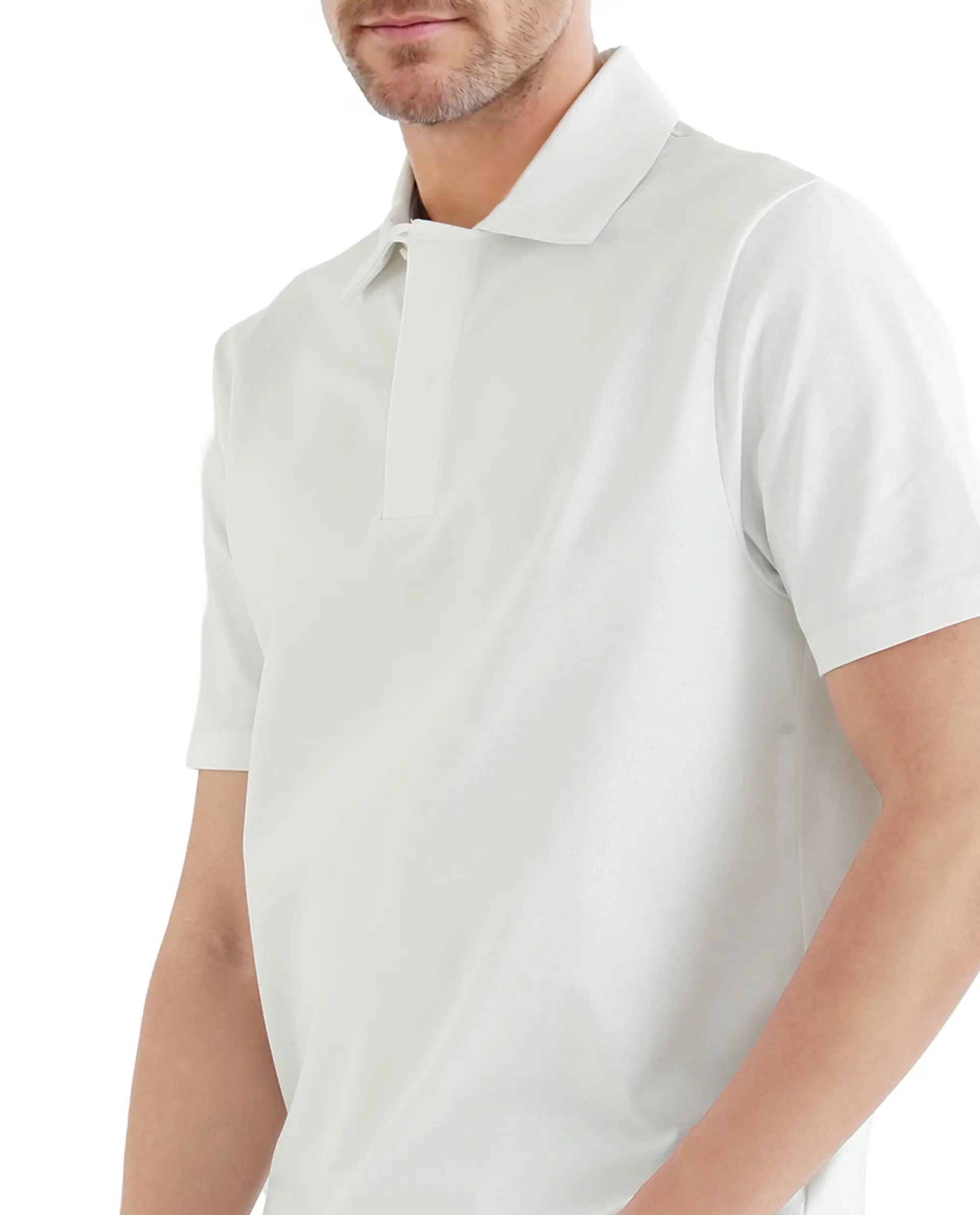 Rare Rabbit Men's Zeni White Cotton Blend Plain Regular Fit Half Sleeve Polo - Image 4