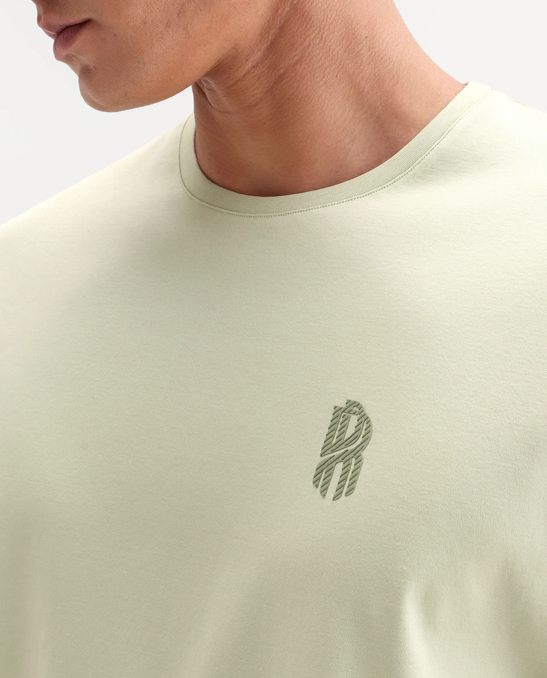 Rare Rabbit Men's Zenim Flouroscent Green Cotton Fabric Half Sleeve Crew Neck Regular Fit Plain T-Shirt - Image 3