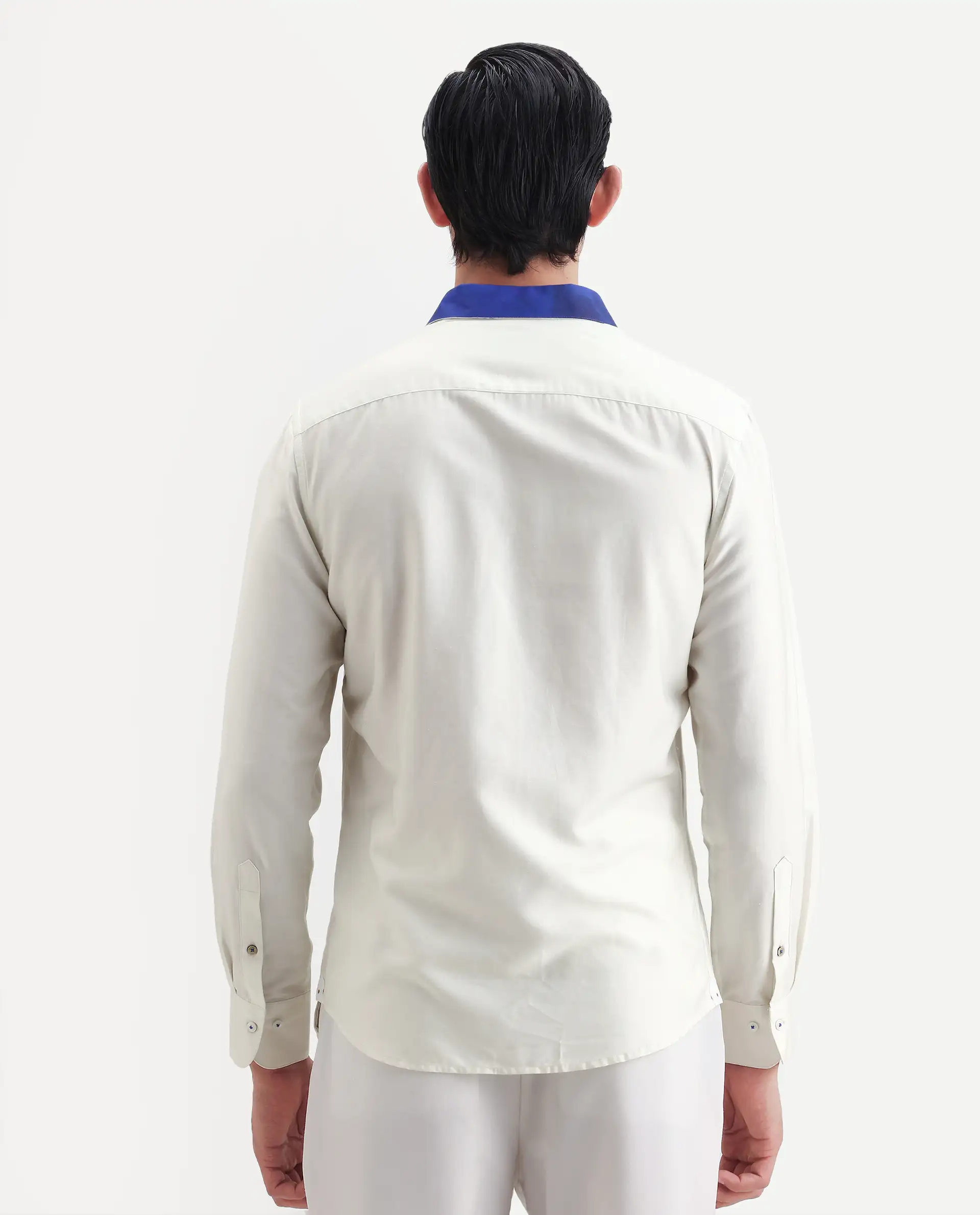 Rare Rabbit Men's Zeno Off White Cotton Blend Floral Print Regular Fit Full Sleeve Collared Shirt - Image 7