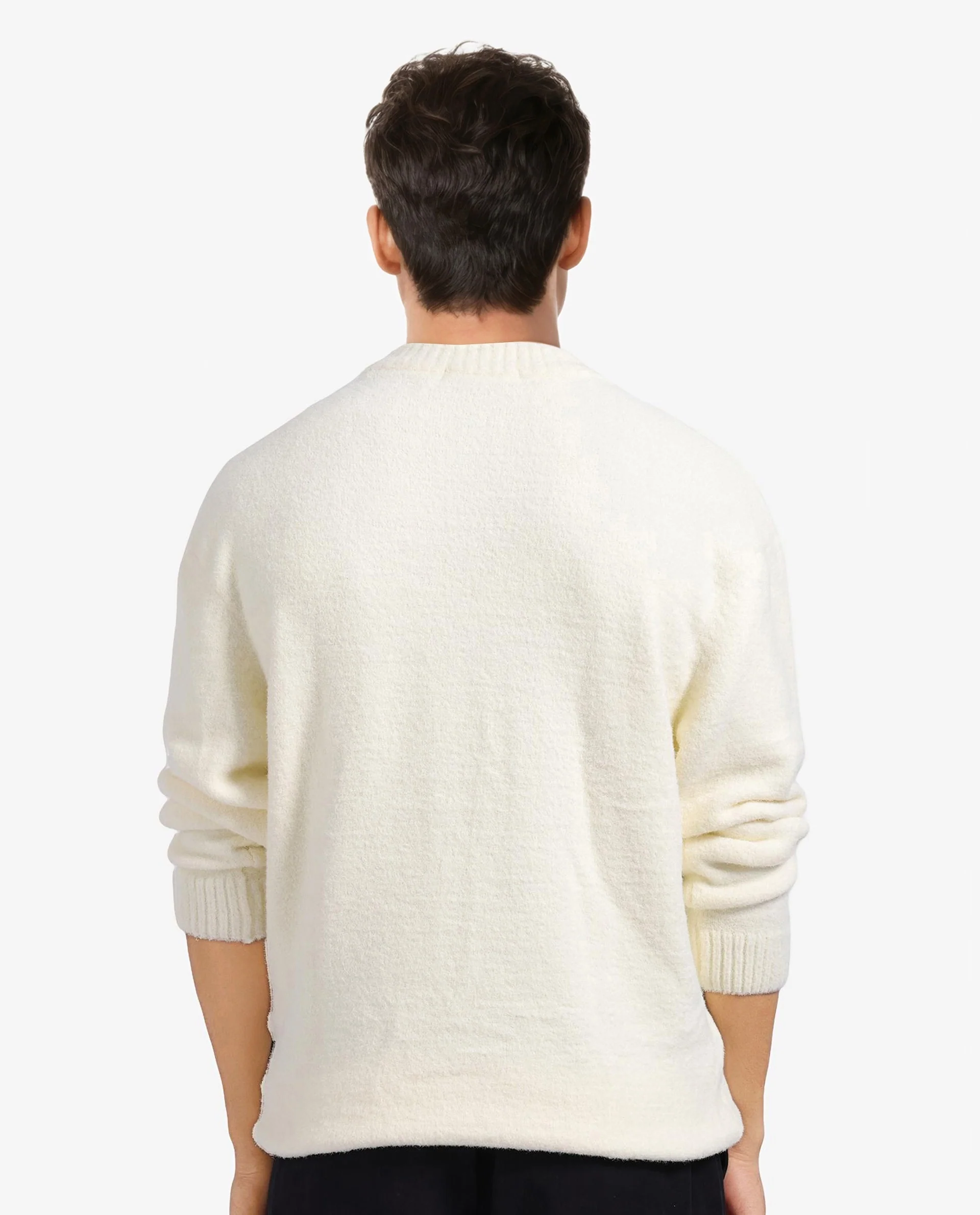 Rare Rabbit Men's Zeo Off White Cotton Printed Regular Fit Full Sleeve Crew Neck Sweater - Image 4