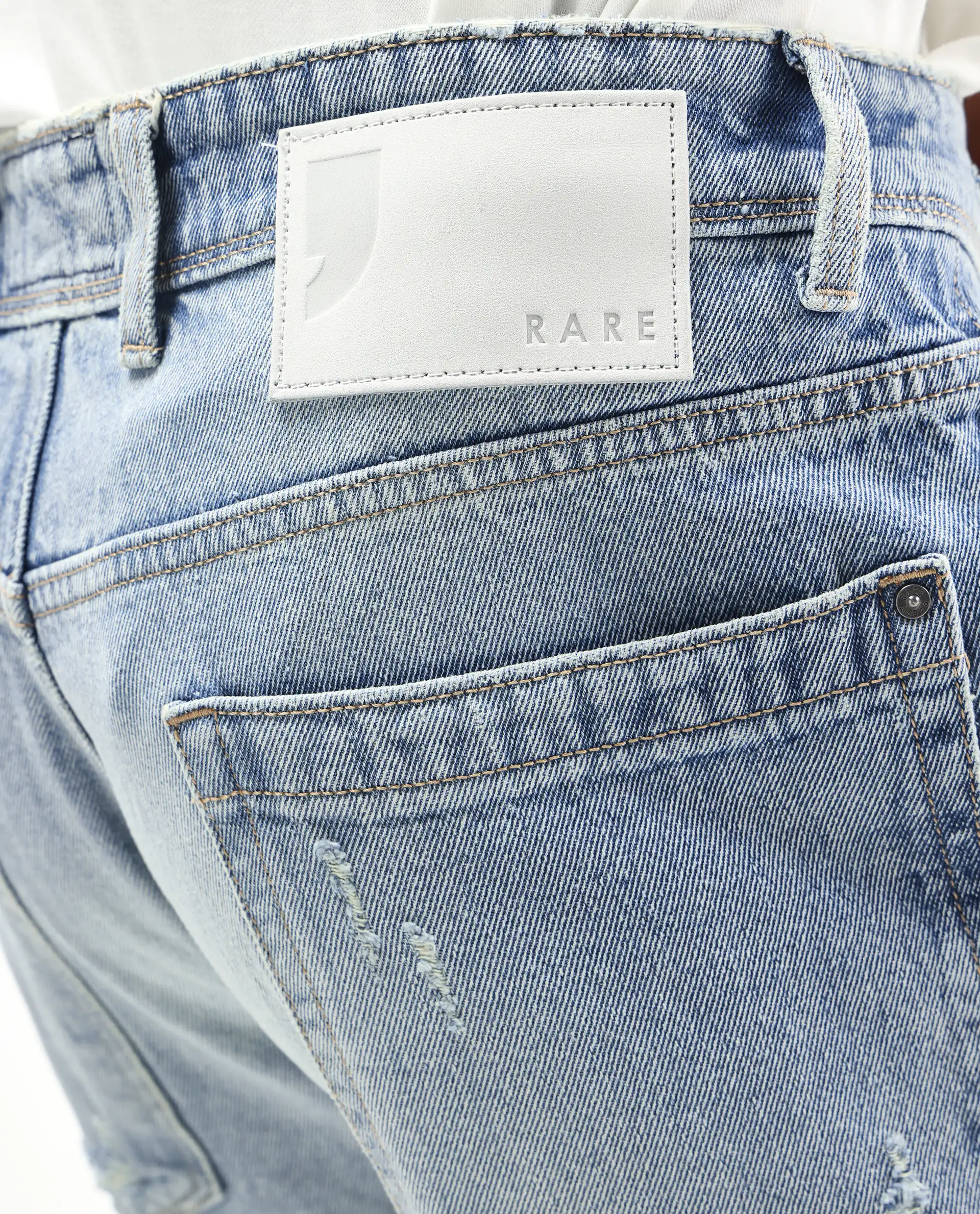 Rare Rabbit Men's Zeret Pastel Blue Cotton Plain Baggy Fit Jeans - Image 8