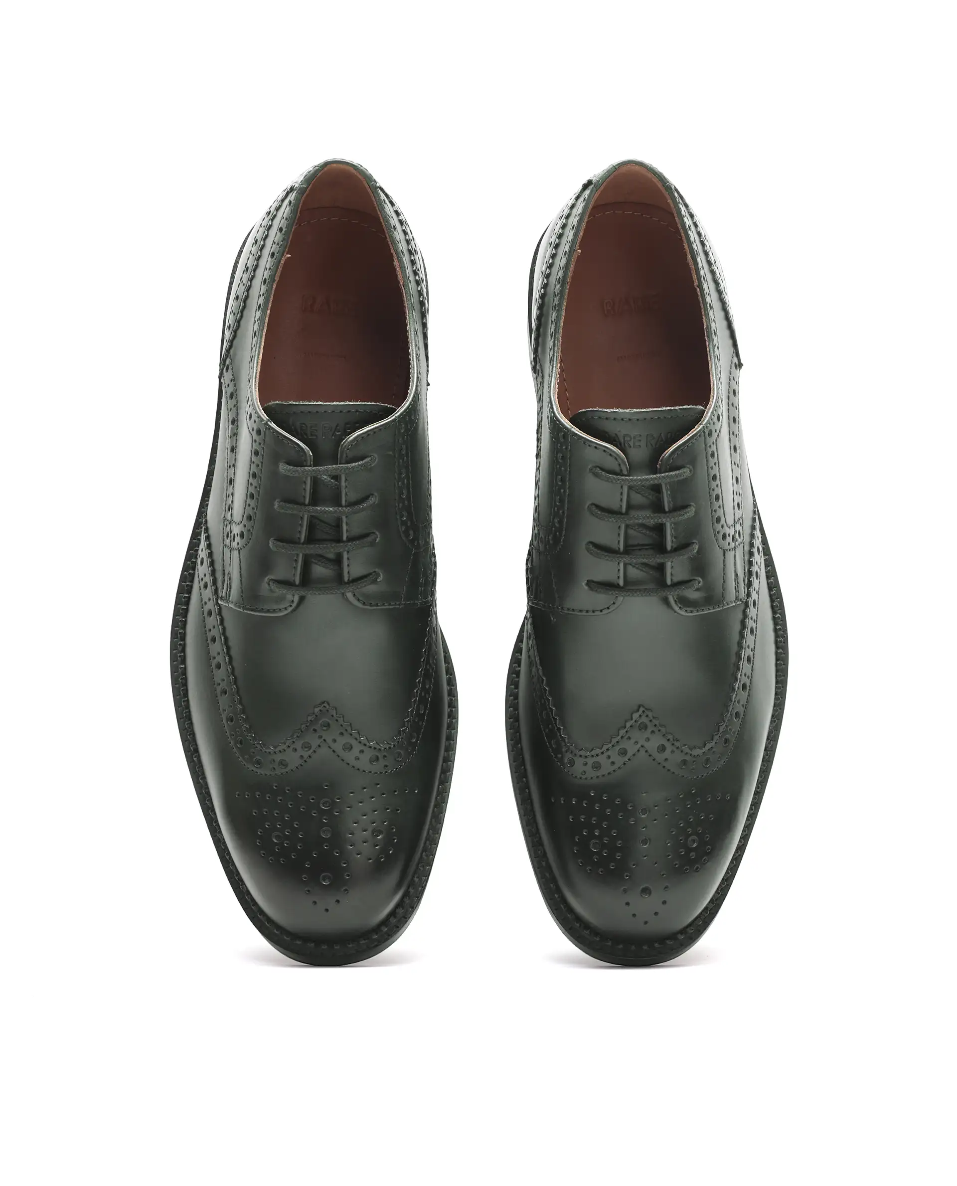 Rarez Men's Zeta Dark Green Leather Formal - Image 4