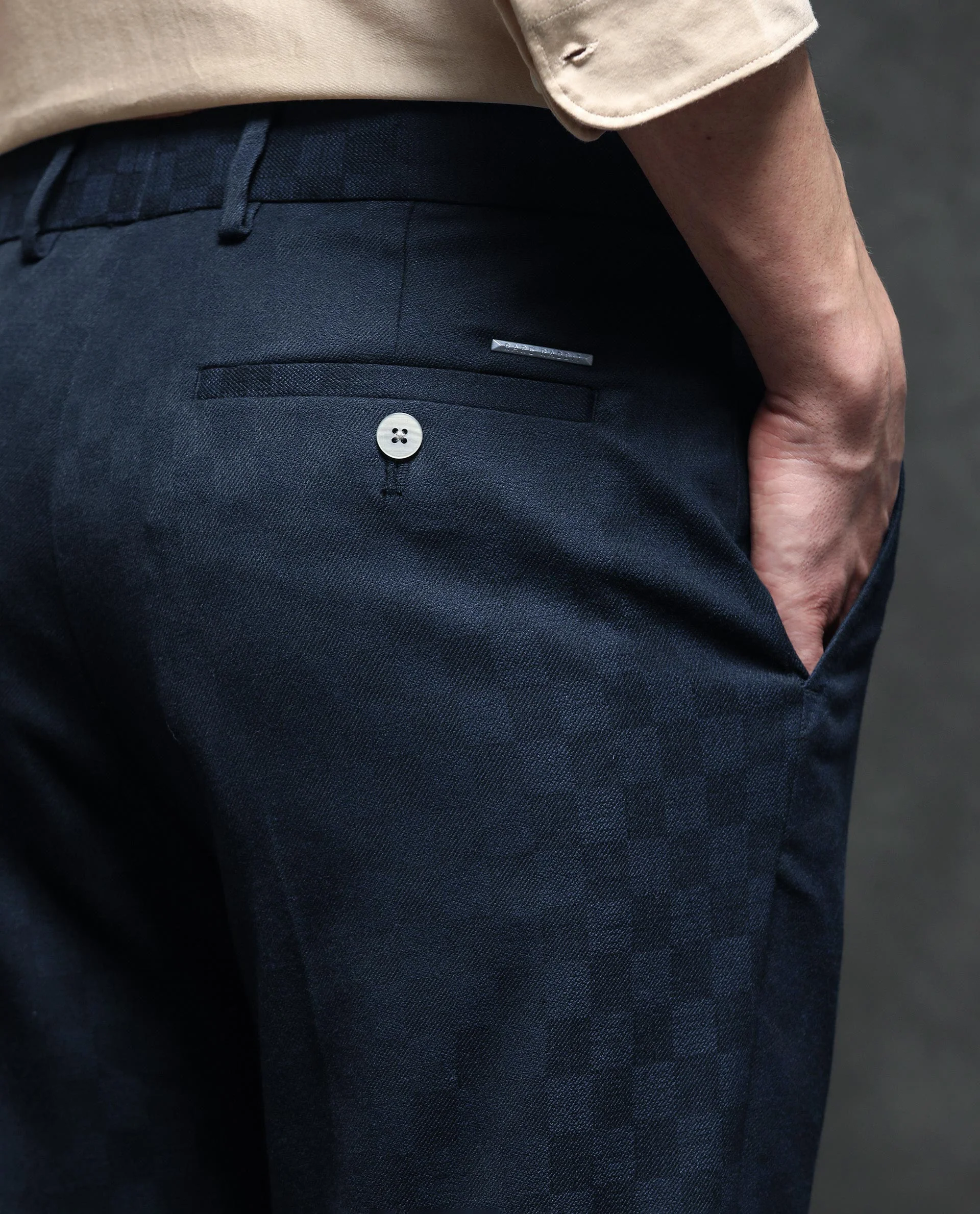 Rare Rabbit Men's Zetar Navy Polyester Jacquard Regular Fit Trouser - Image 7