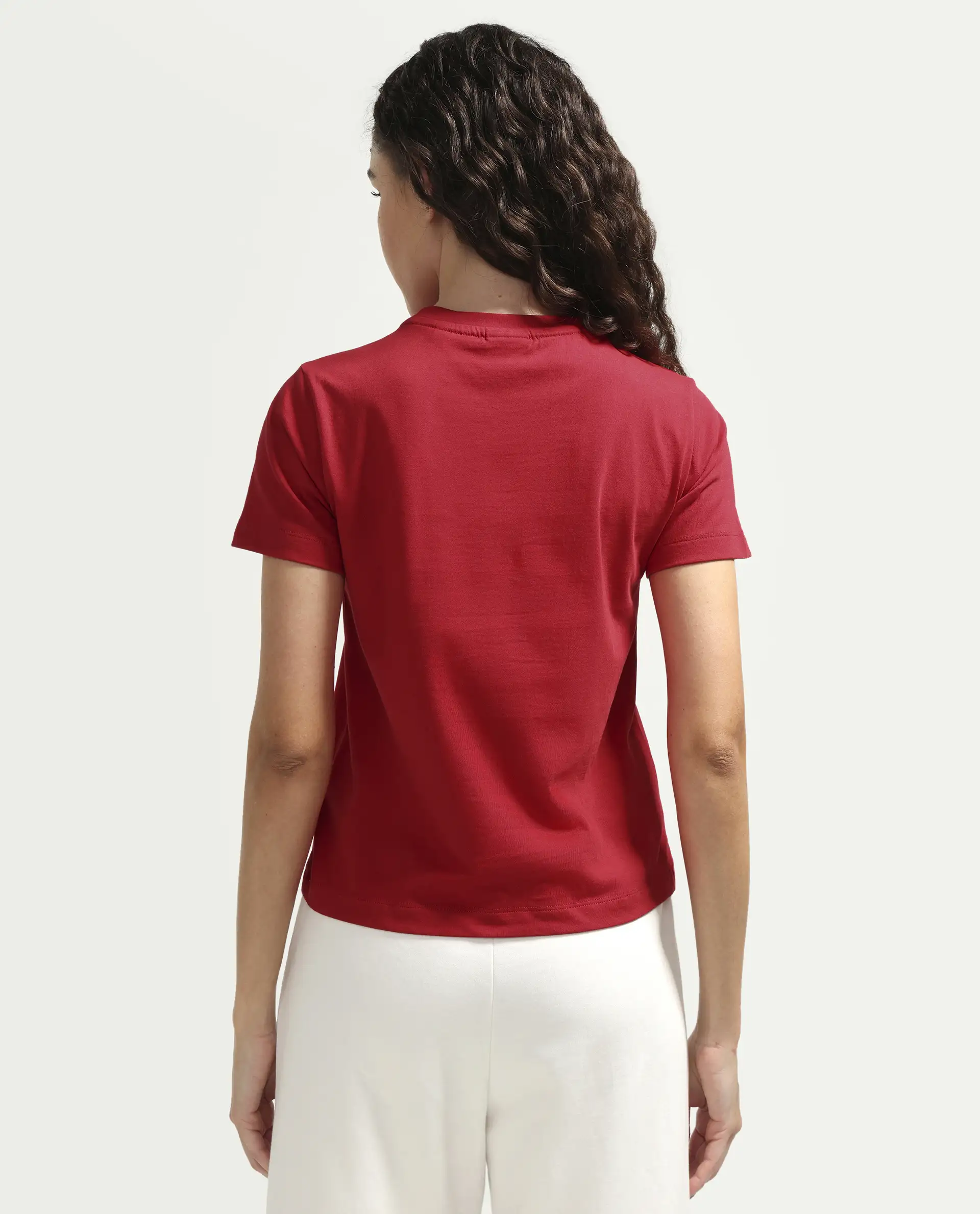Rareism Women's Zexer Red Cotton Crew Neck Pull-On Regular Floral Print T-Shirt - Image 7