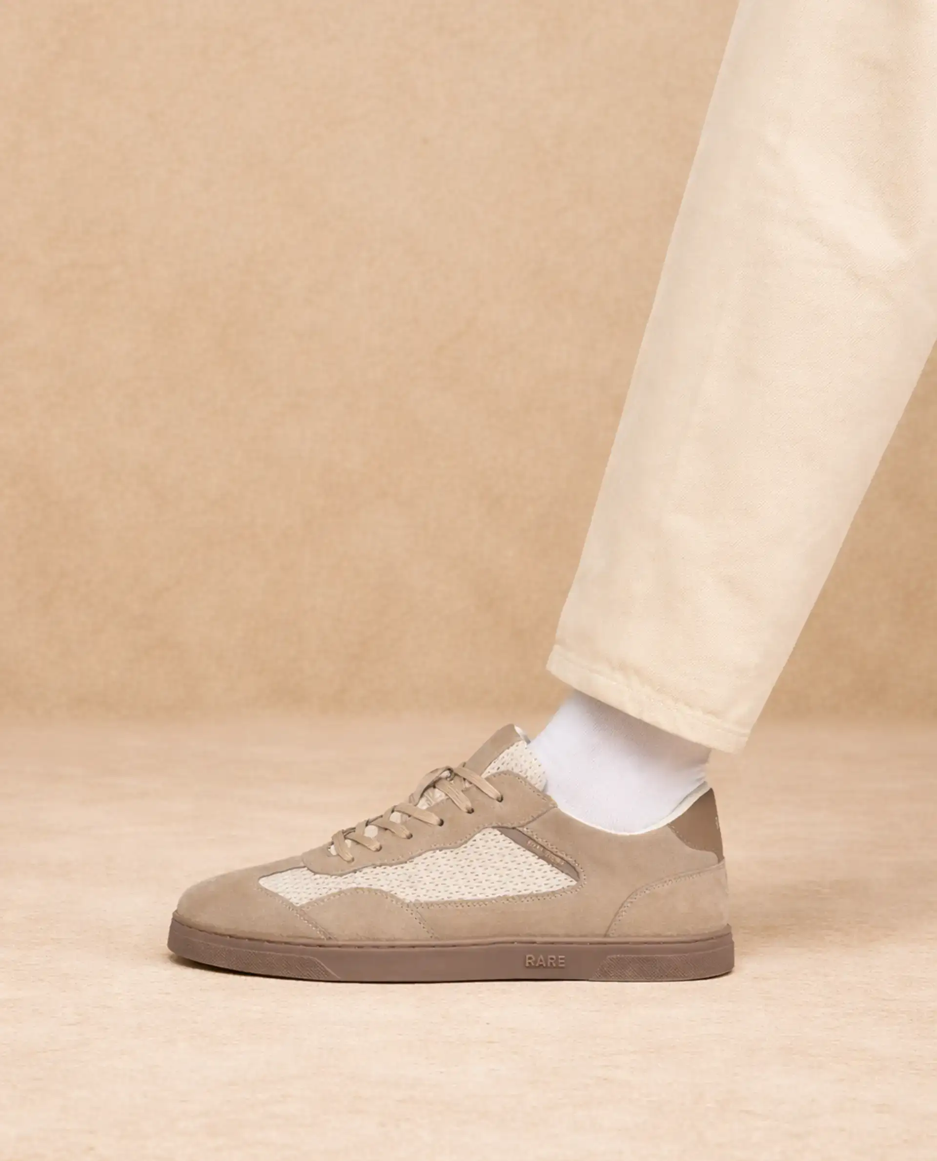 Rare Rabbit Men's Zibot Beige Suede Sneaker - Image 2