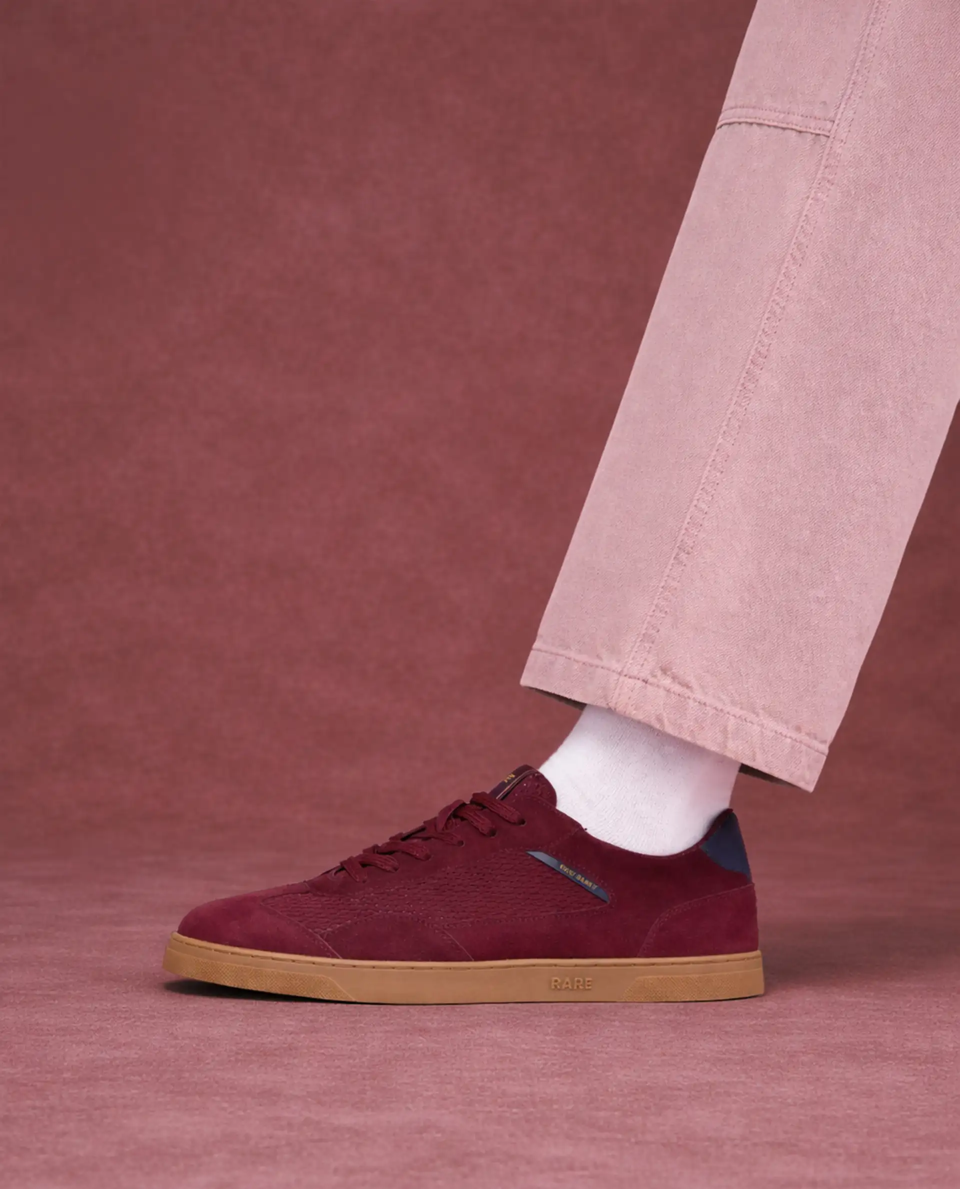 Rare Rabbit Men's Zibot Burgundy Suede Sneaker - Image 2