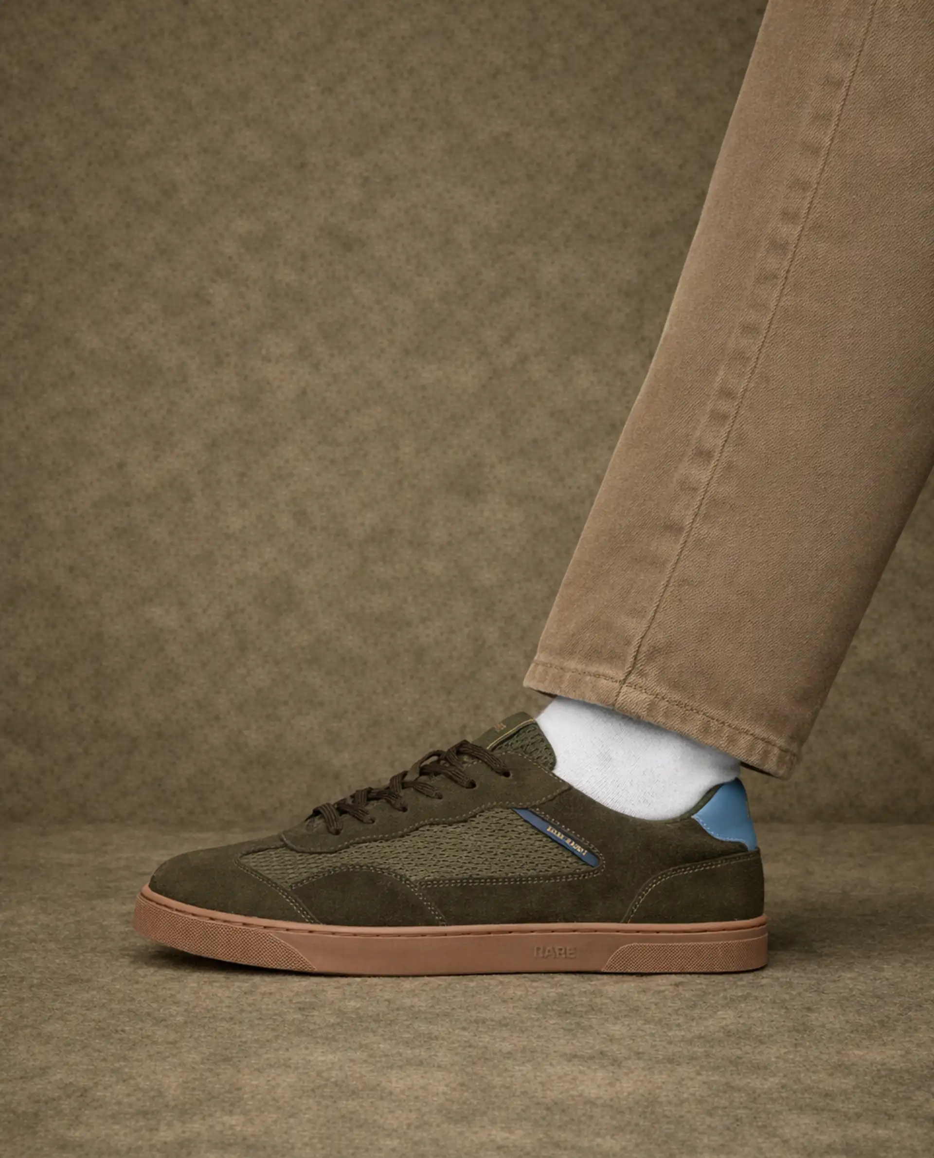 Rare Rabbit Men's Zibot Olive Suede Sneaker - Image 2