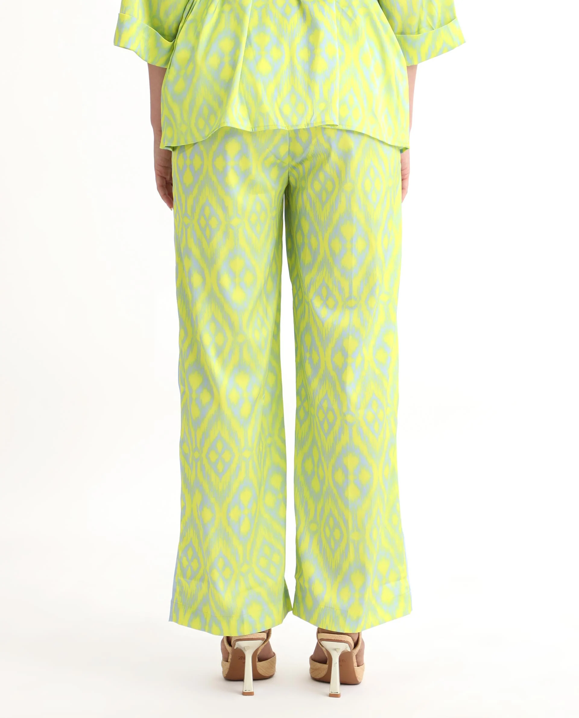 Rareism Women's Zie Yellow Polyester Striped Ankle Length Regular Fit Trouser - Image 12