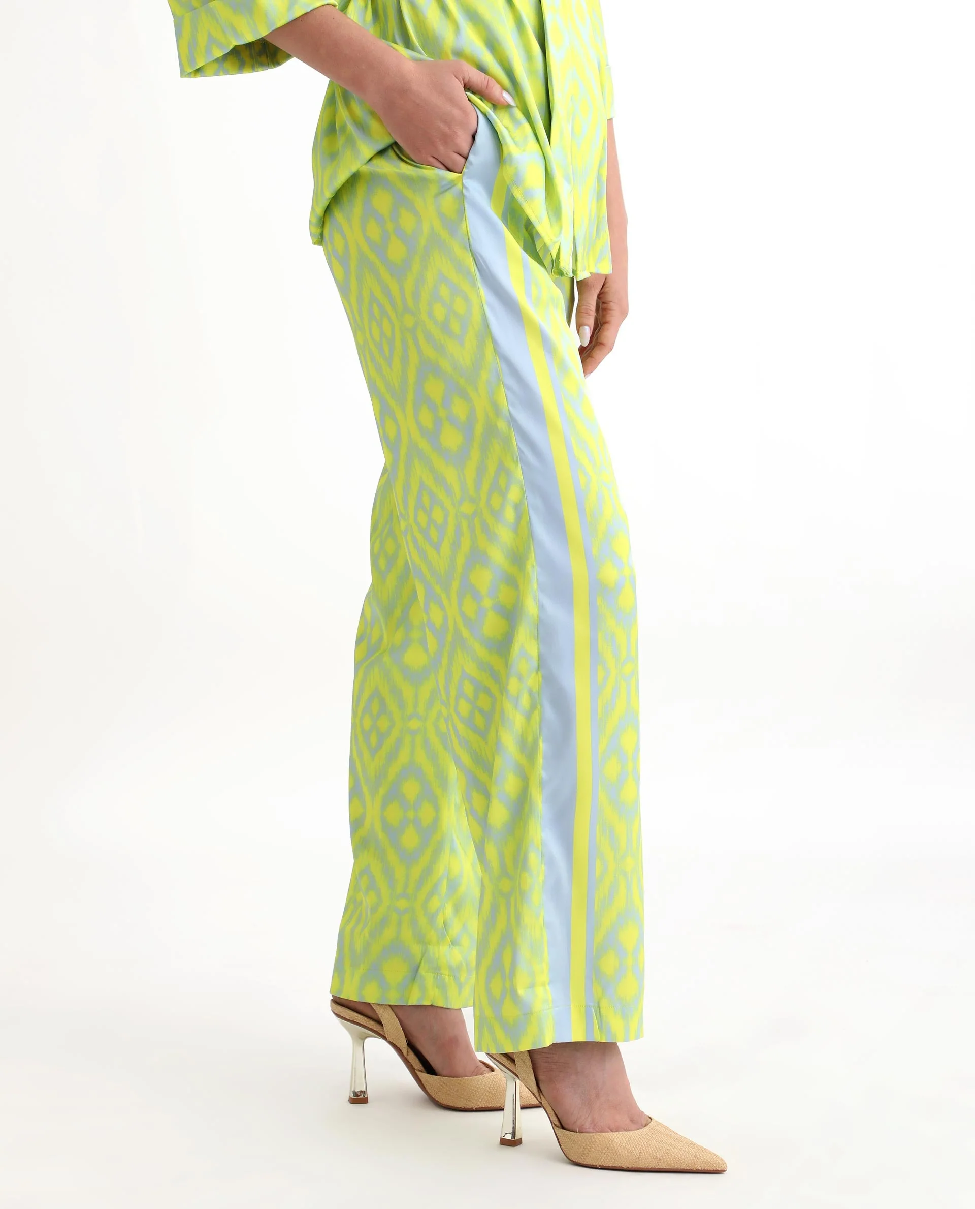 Rareism Women's Zie Yellow Polyester Striped Ankle Length Regular Fit Trouser - Image 8