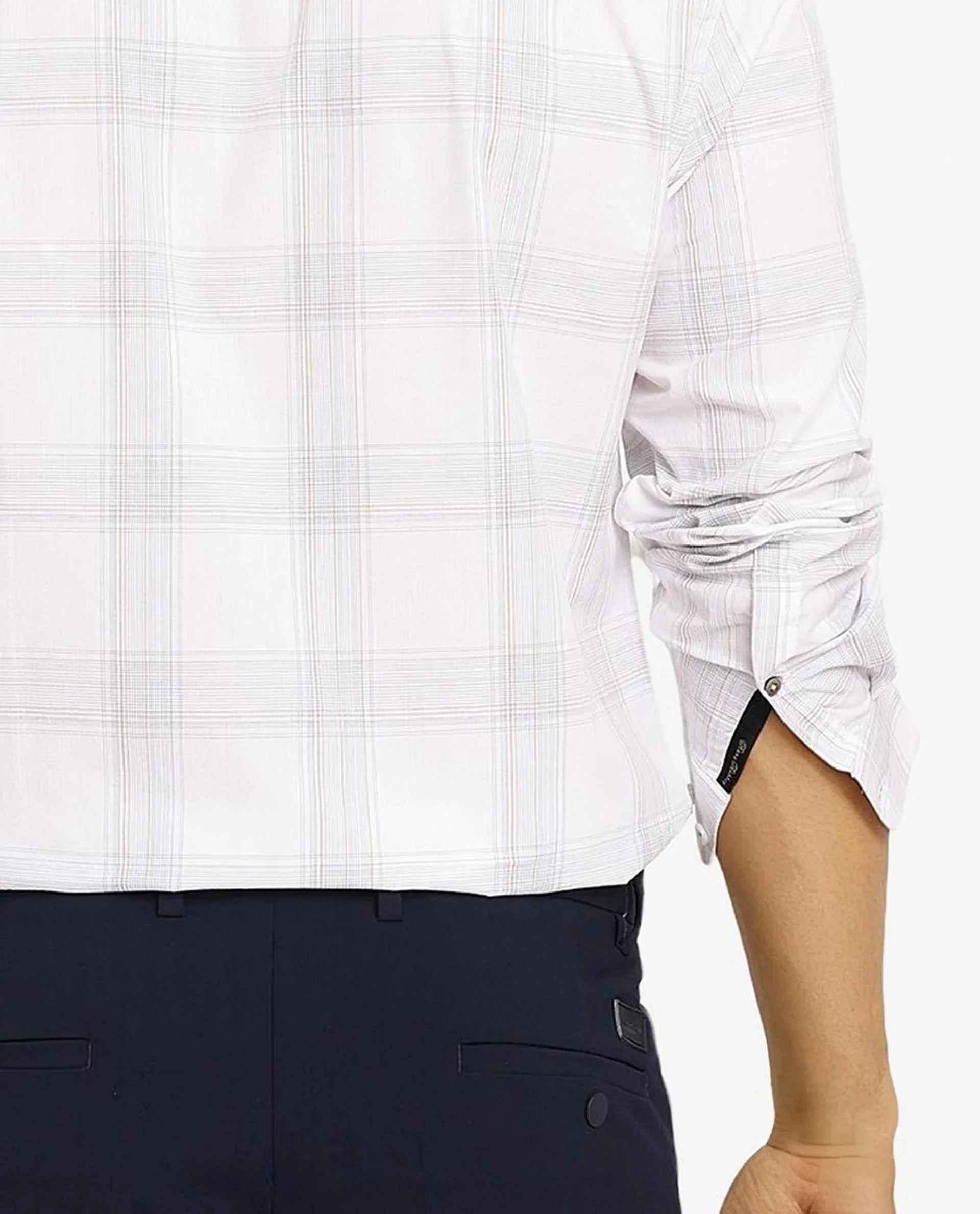 Rare Rabbit Men's Zinga White Cotton Checked Print Regular Fit Full Sleeve Collared Shirt - Image 7