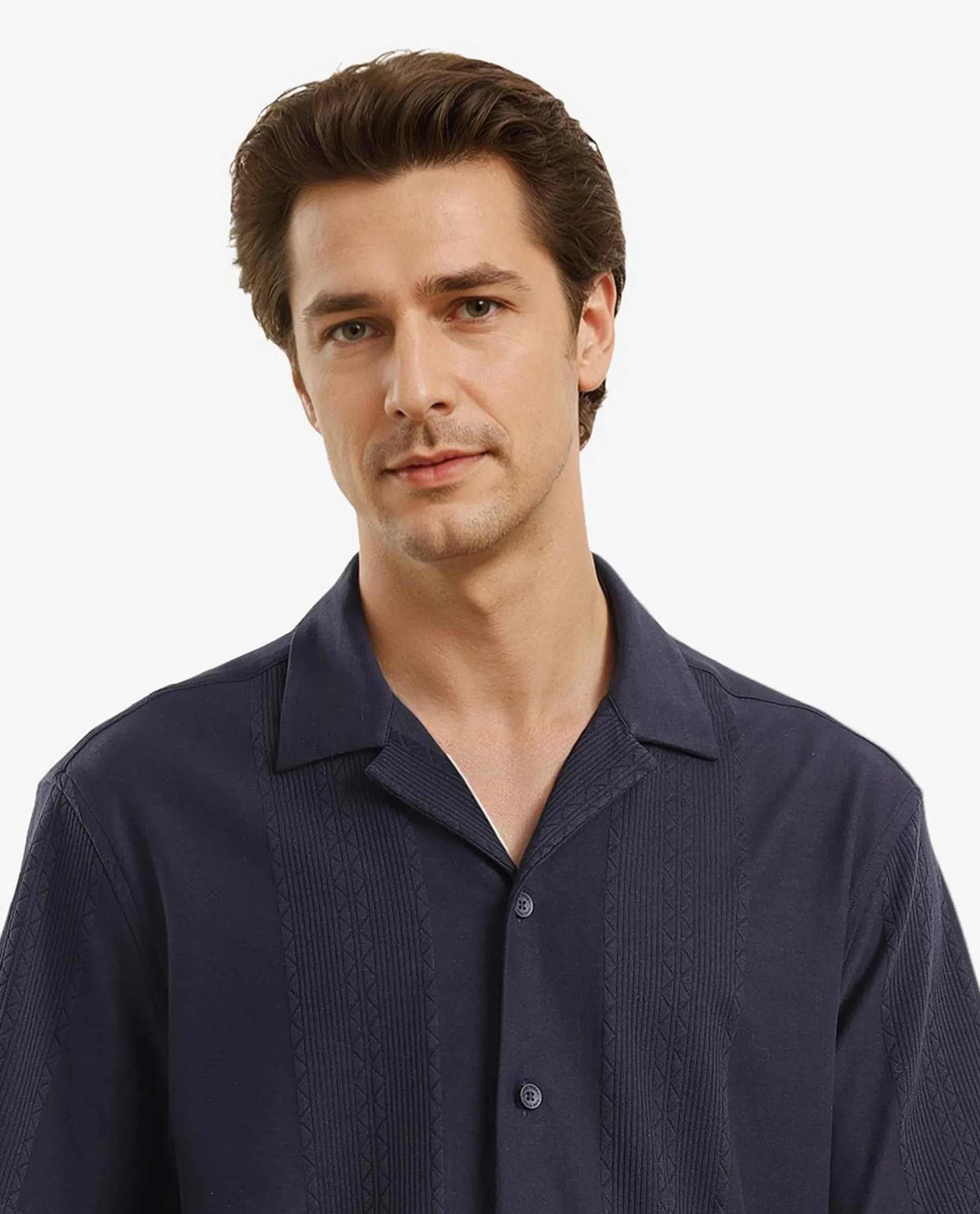 Rare Rabbit Men's Cotton Plain Boxy Fit Half Sleeve Cuban Collar Shirt - Image 7