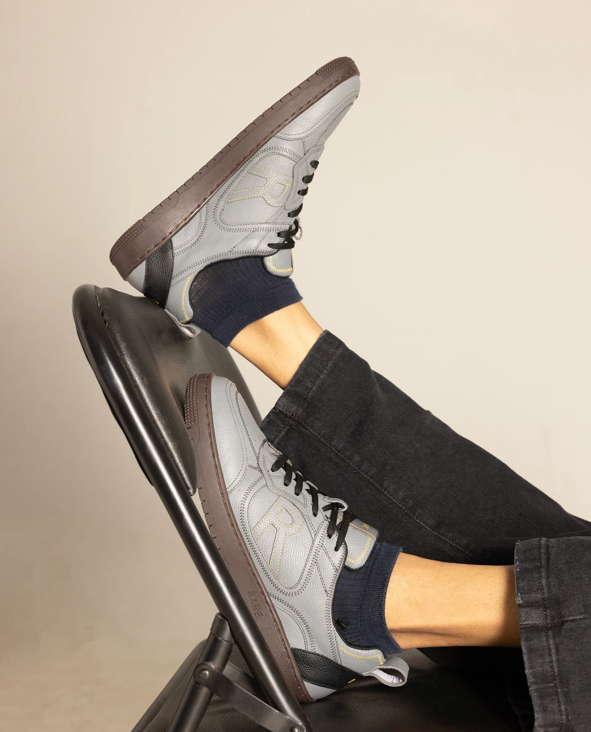 Rare Rabbit Men Zion Grey Lace-Up Closure Sneaker - Image 2