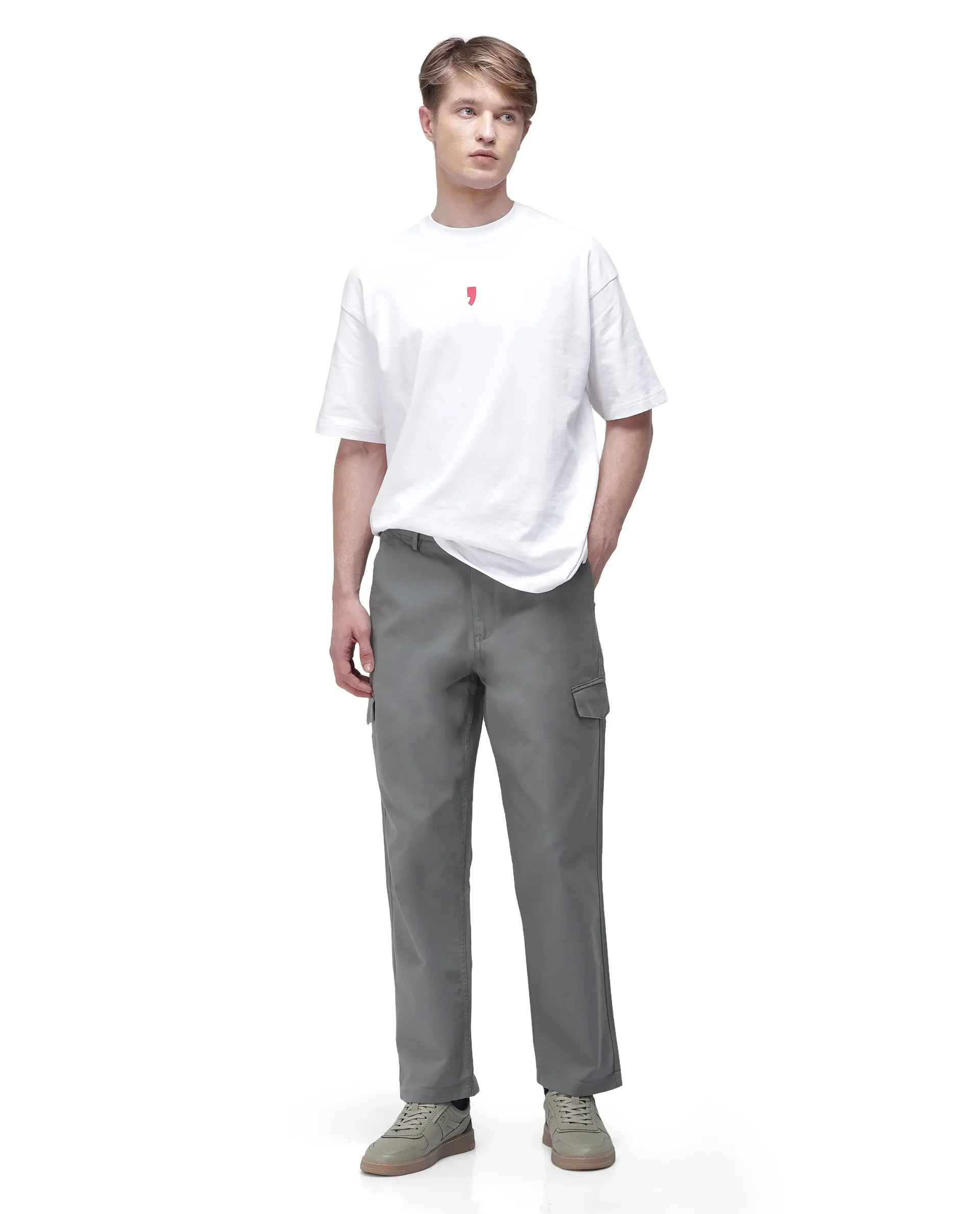 Rare Rabbit Men's Zipo Dark Green Cotton Plain Regular Fit Trouser - Image 2