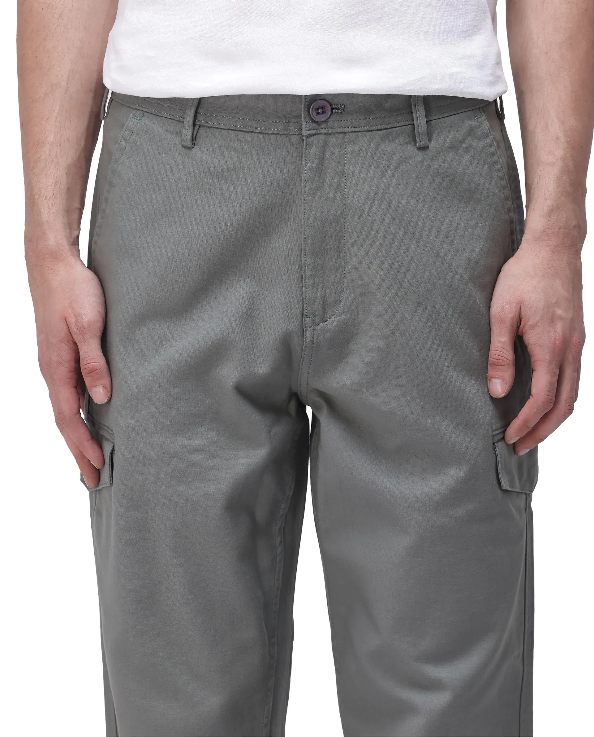 Rare Rabbit Men's Zipo Dark Green Cotton Plain Regular Fit Trouser - Image 4