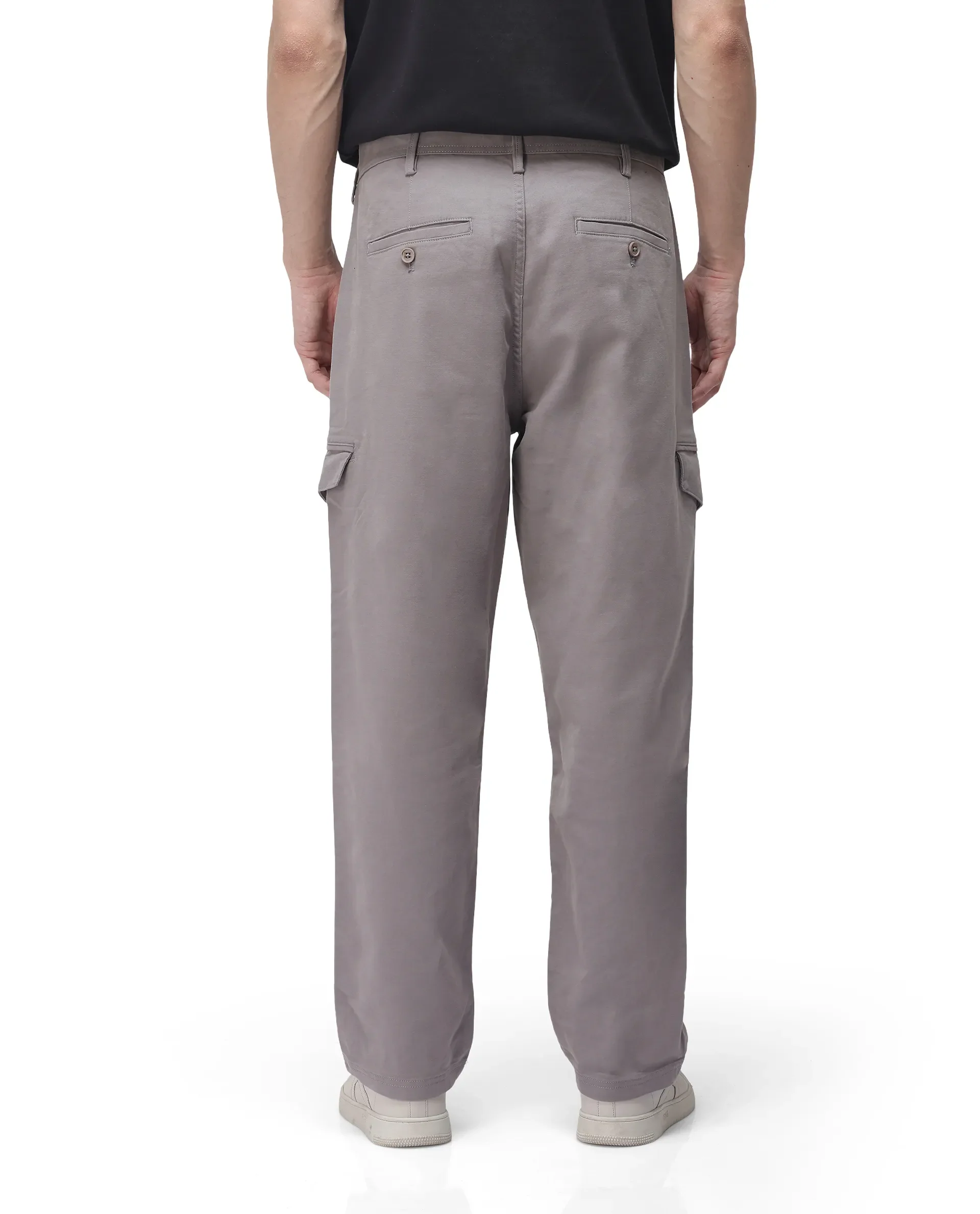 Rare Rabbit Men's Zipo Dark Grey Cotton Plain Regular Fit Trouser - Image 8