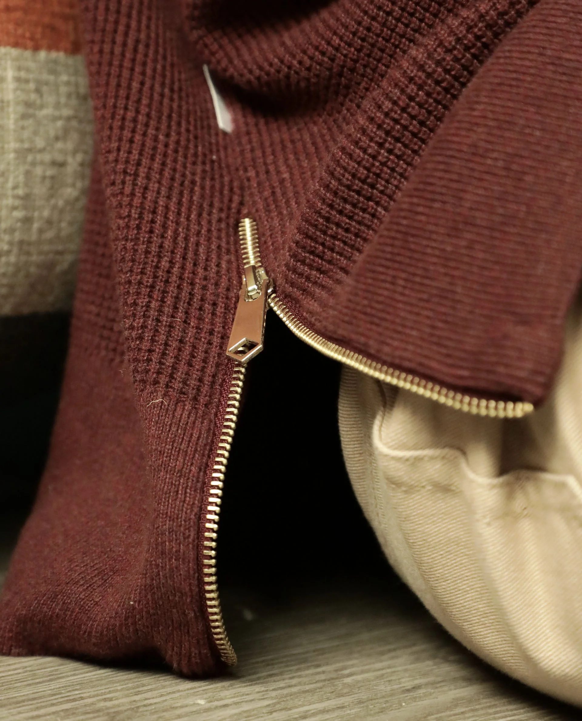 Rareism Women's Zippo Maroon Cotton Detachable Collar Plain Knee Length Relaxed Fit Sweater - Image 3