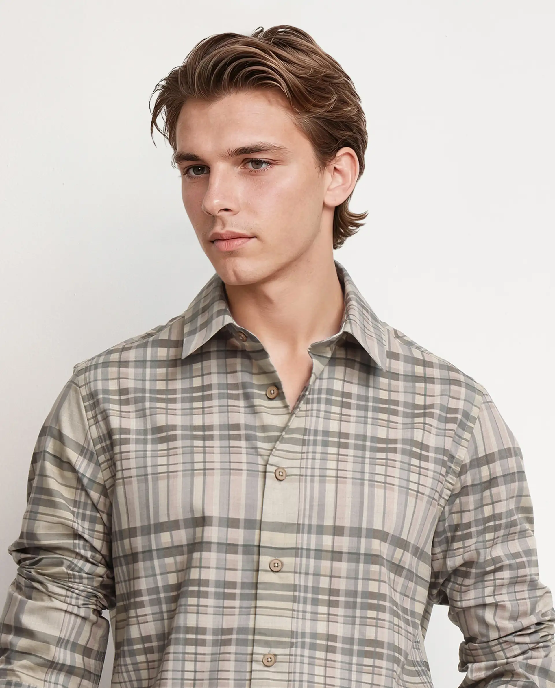 Rare Rabbit Men's Zircop Pastel Pink Cotton Checked Print Regular Fit Full Sleeve Collared Shirt - Image 8